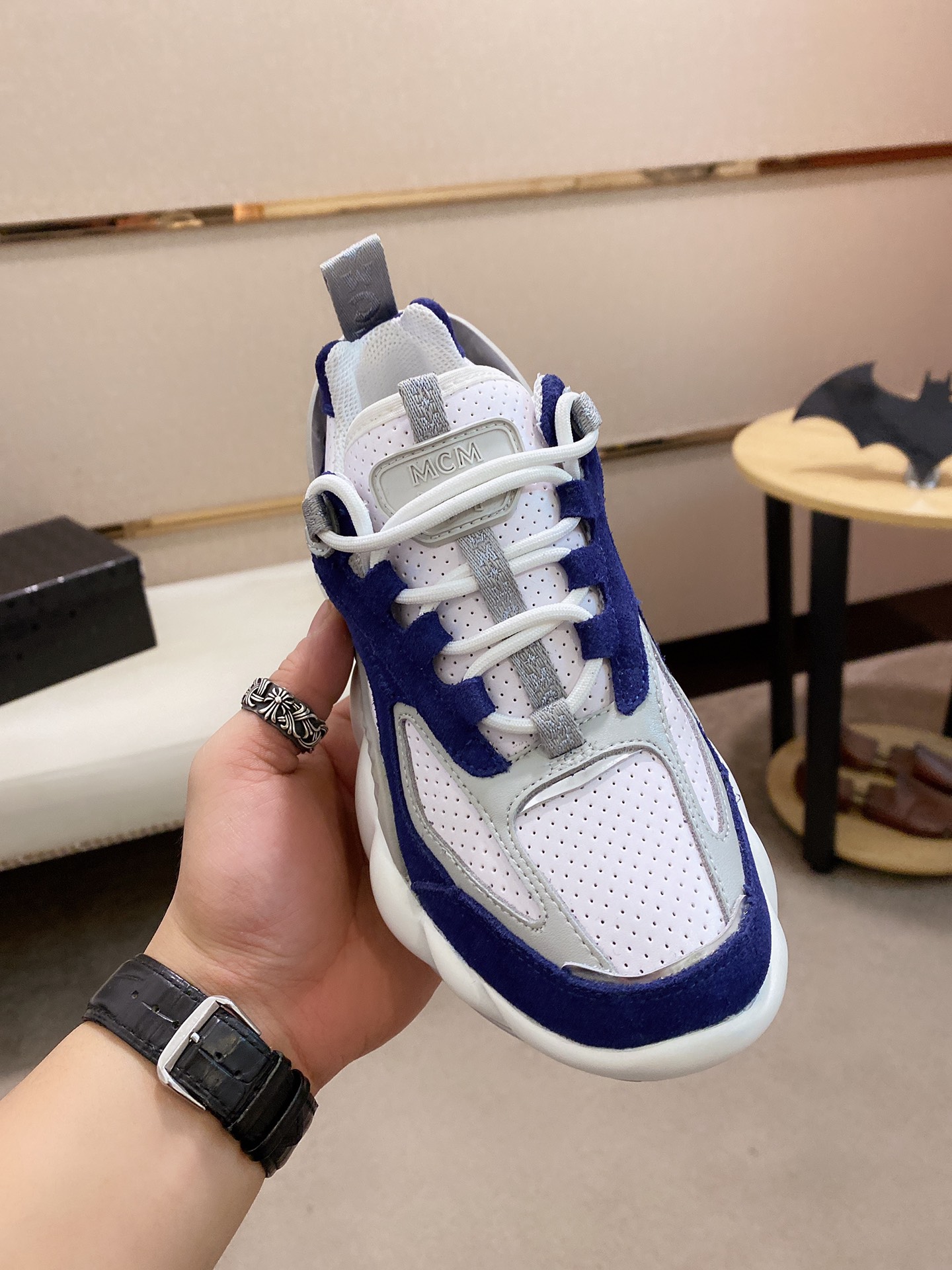 MCM Low Top Logo Lace-up Sneakers 9 - vstockx