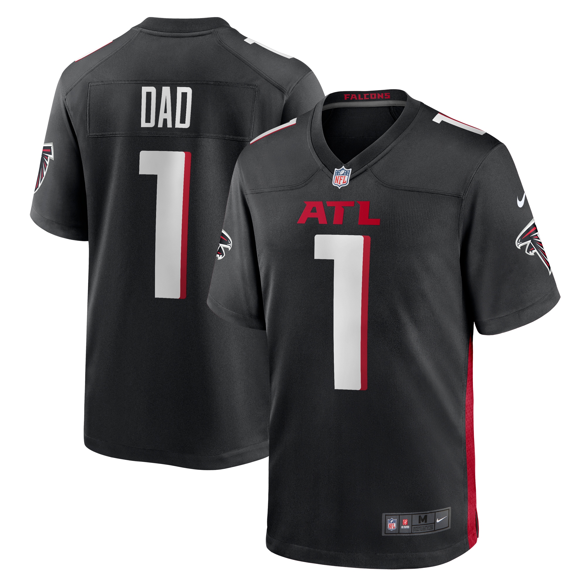 Number 1 Dad Atlanta Falcons Nike Game Jersey - Black - vstockx
