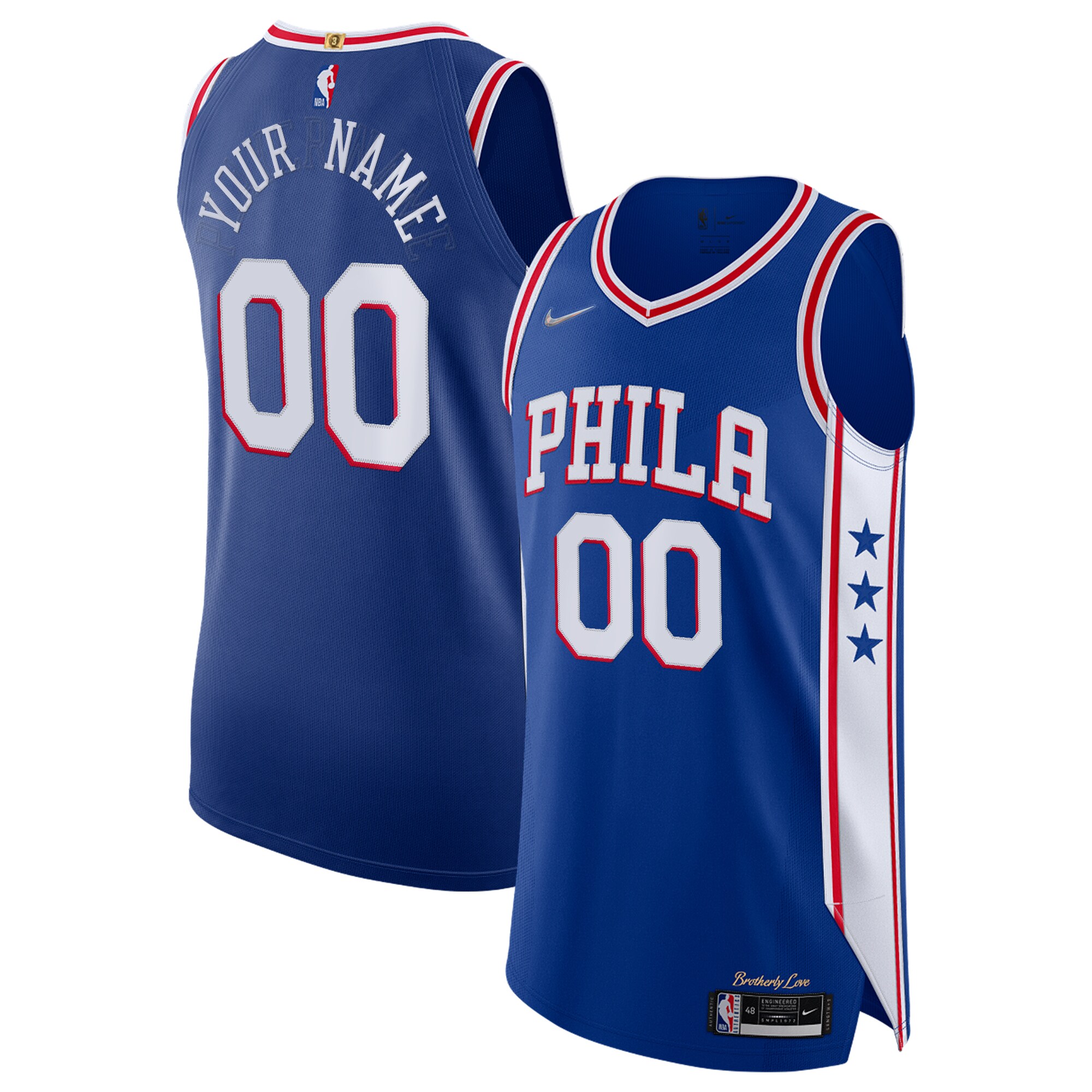 Philadelphia 76ers Nike 2021/22 Diamond Authentic Custom Jersey - Icon Edition - Royal - vstockx