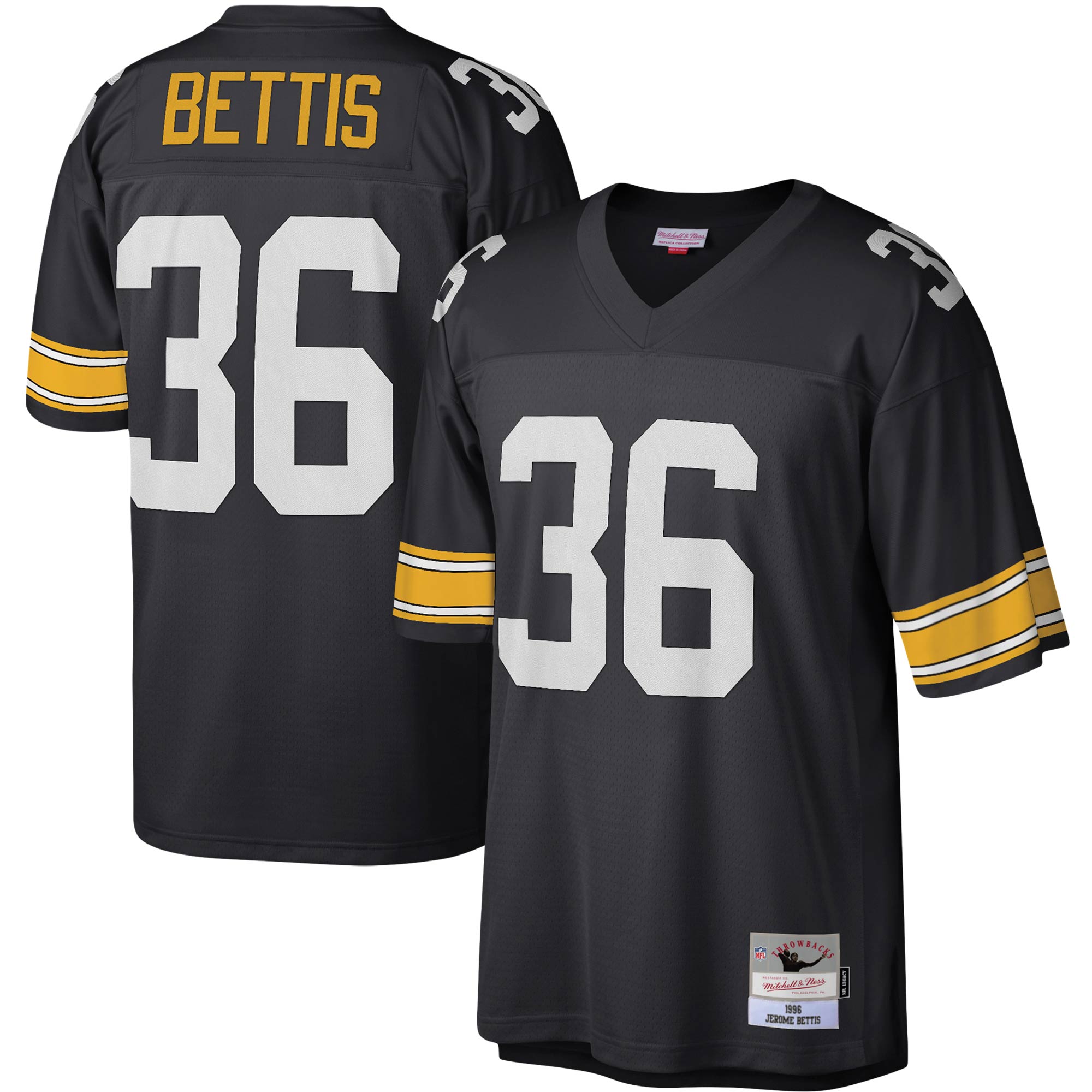 Jerome Bettis Pittsburgh Steelers Mitchell & Ness Legacy Replica Jersey - Black - vstockx