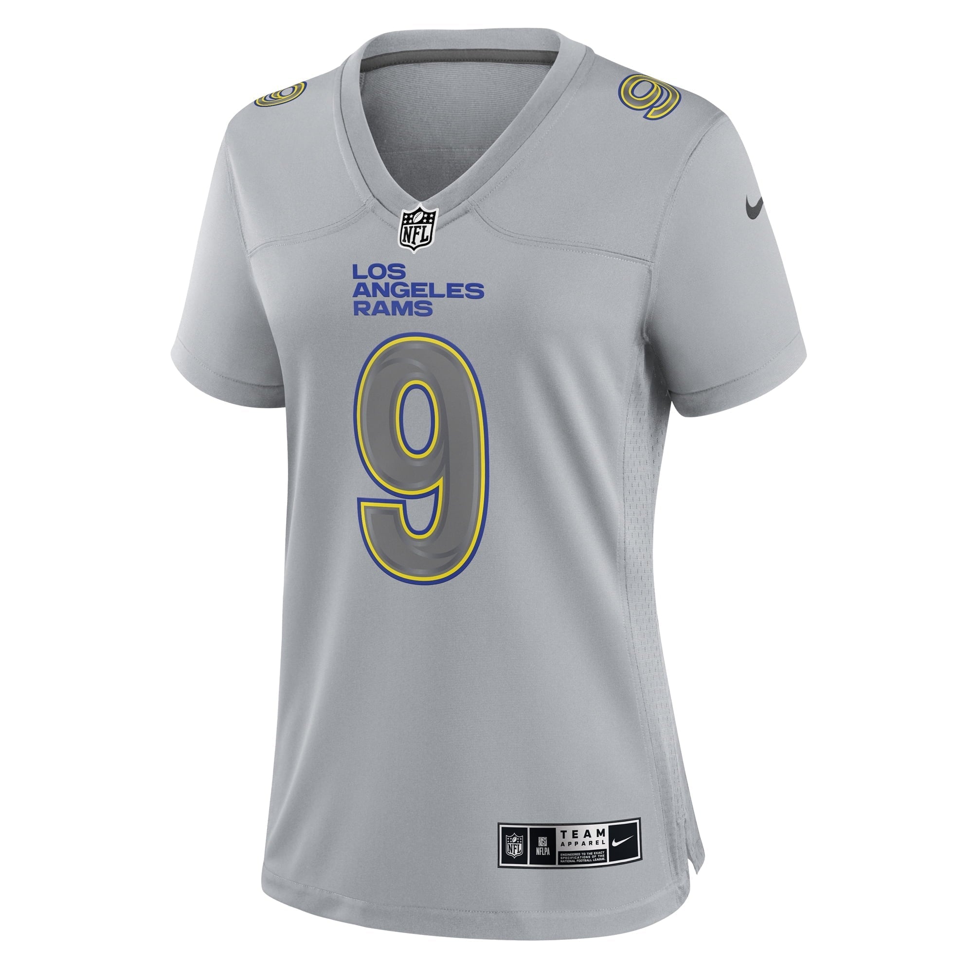 Women's Nike Matthew Stafford Gray Los Angeles Rams Atmosphere Fashion Game Jersey - vstockx