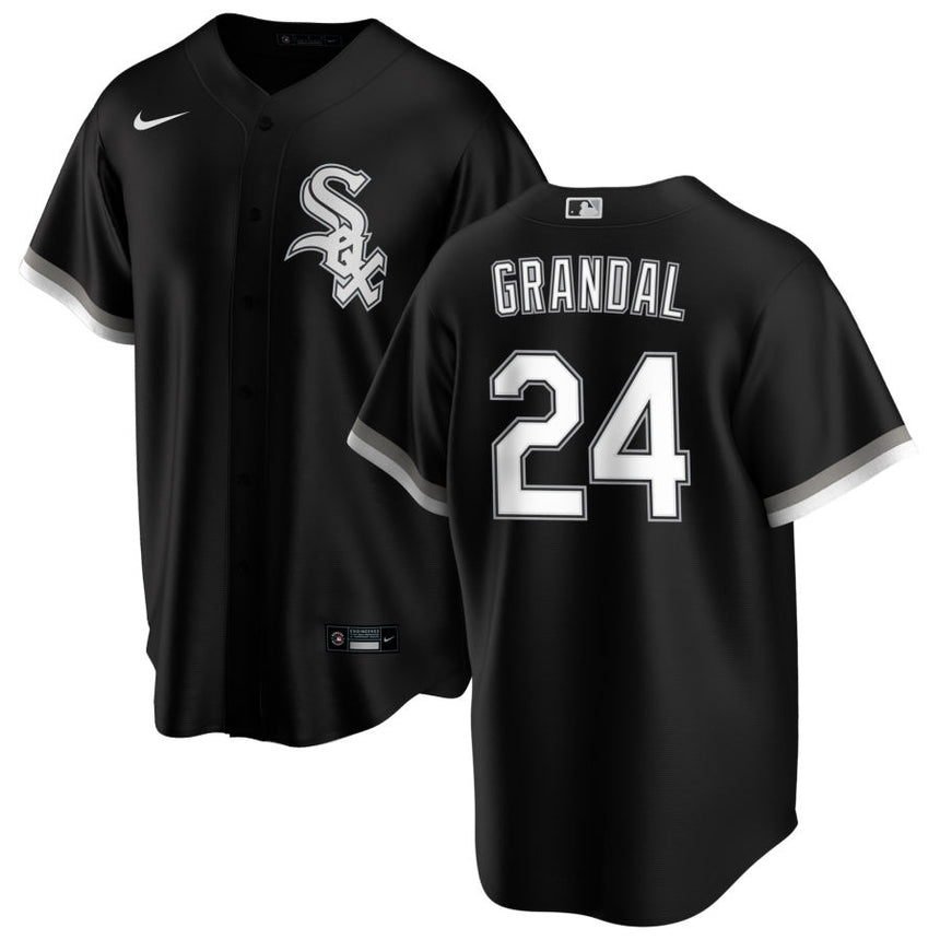 Men's Yasmani Grandal Chicago White Sox Black Alternate Premium Stitch Replica Jersey - vstockx