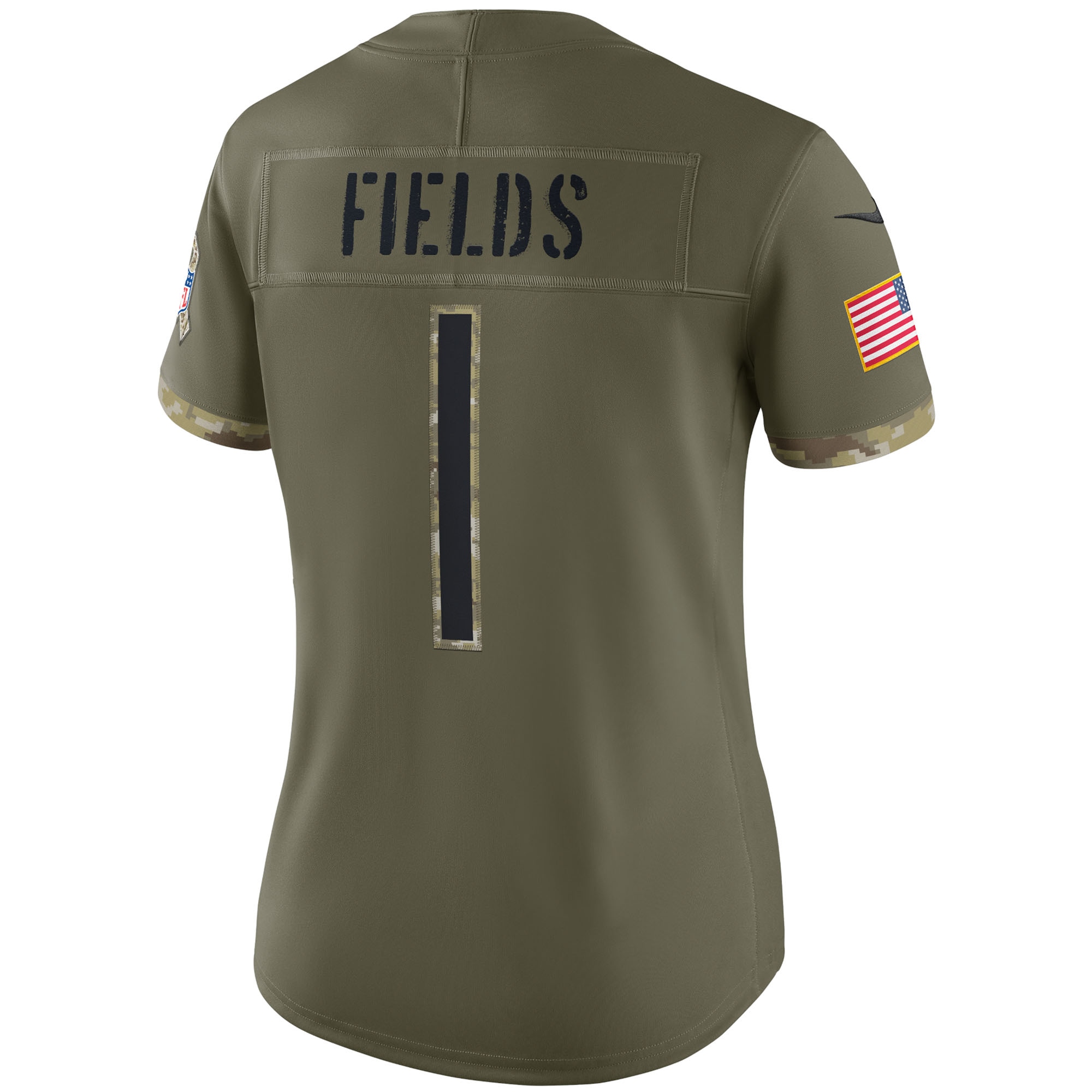 Justin Fields Chicago Bears Nike Women's 2022 Salute To Service Limited Jersey - Olive - vstockx