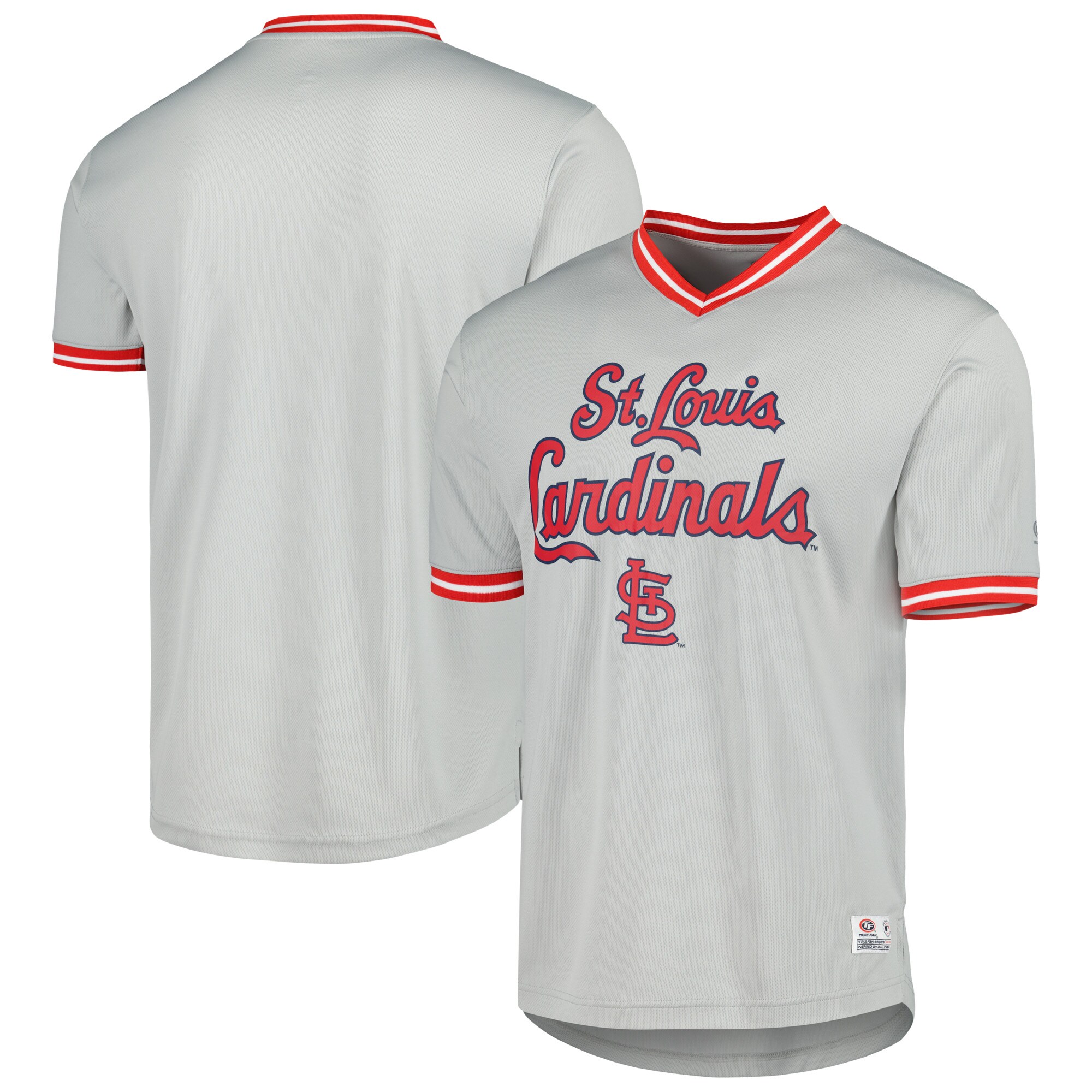St. Louis Cardinals V-Neck Jersey - Gray - vstockx