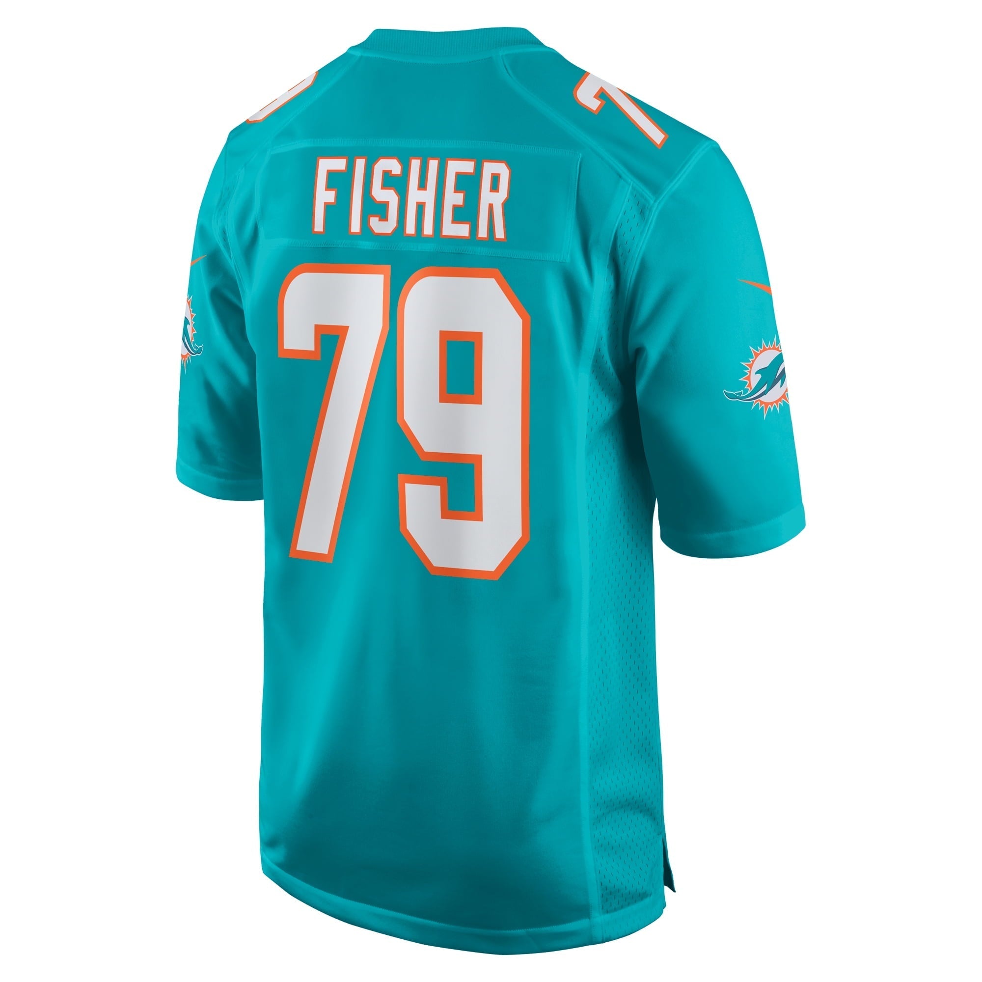 Men's Nike Eric Fisher Aqua Miami Dolphins Home Game Player Jersey - vstockx
