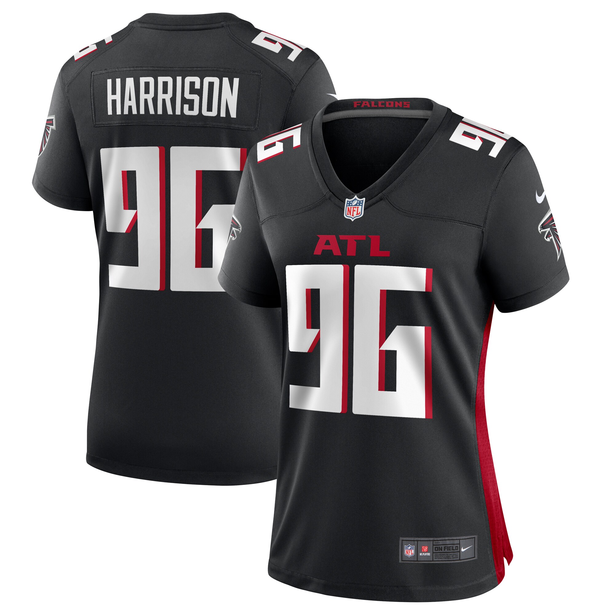 Zach Harrison Atlanta Falcons Nike Women's Team Game Jersey - Black - vstockx