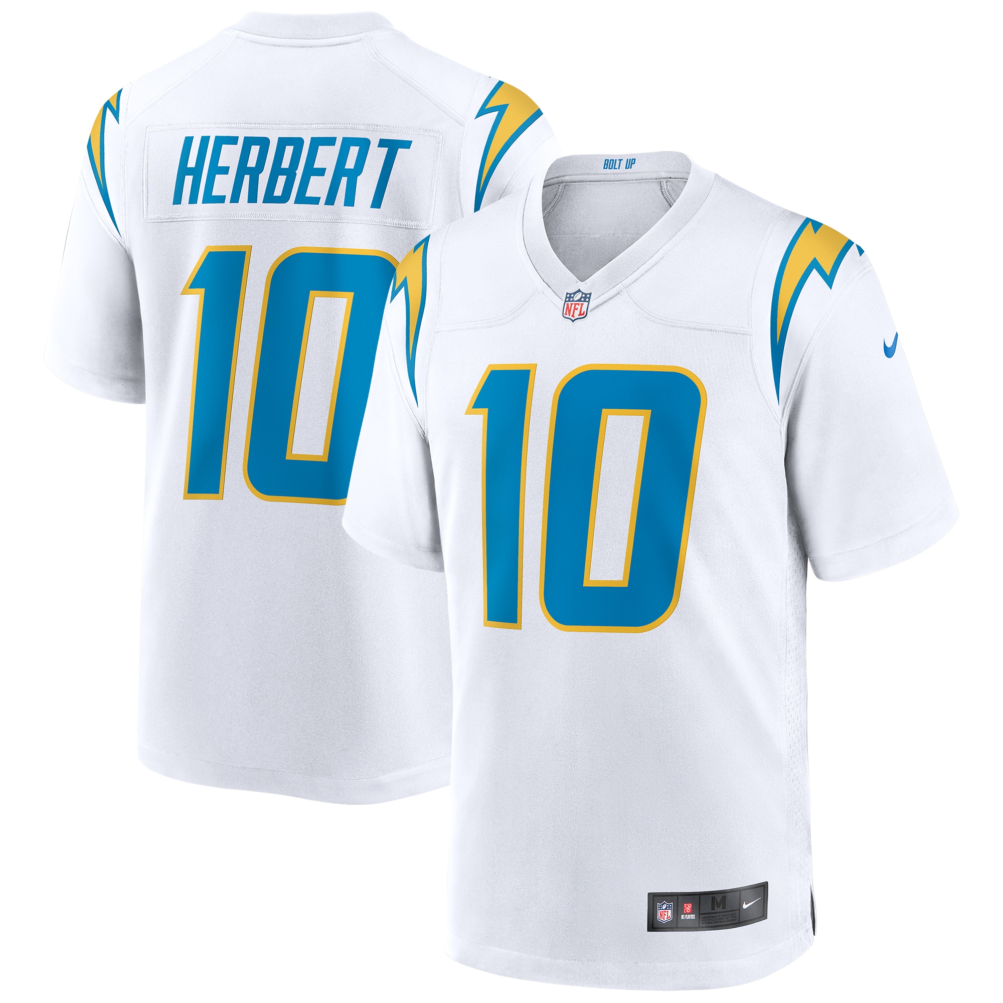 Justin Herbert Los Angeles Chargers Nike Game Jersey - White - vstockx