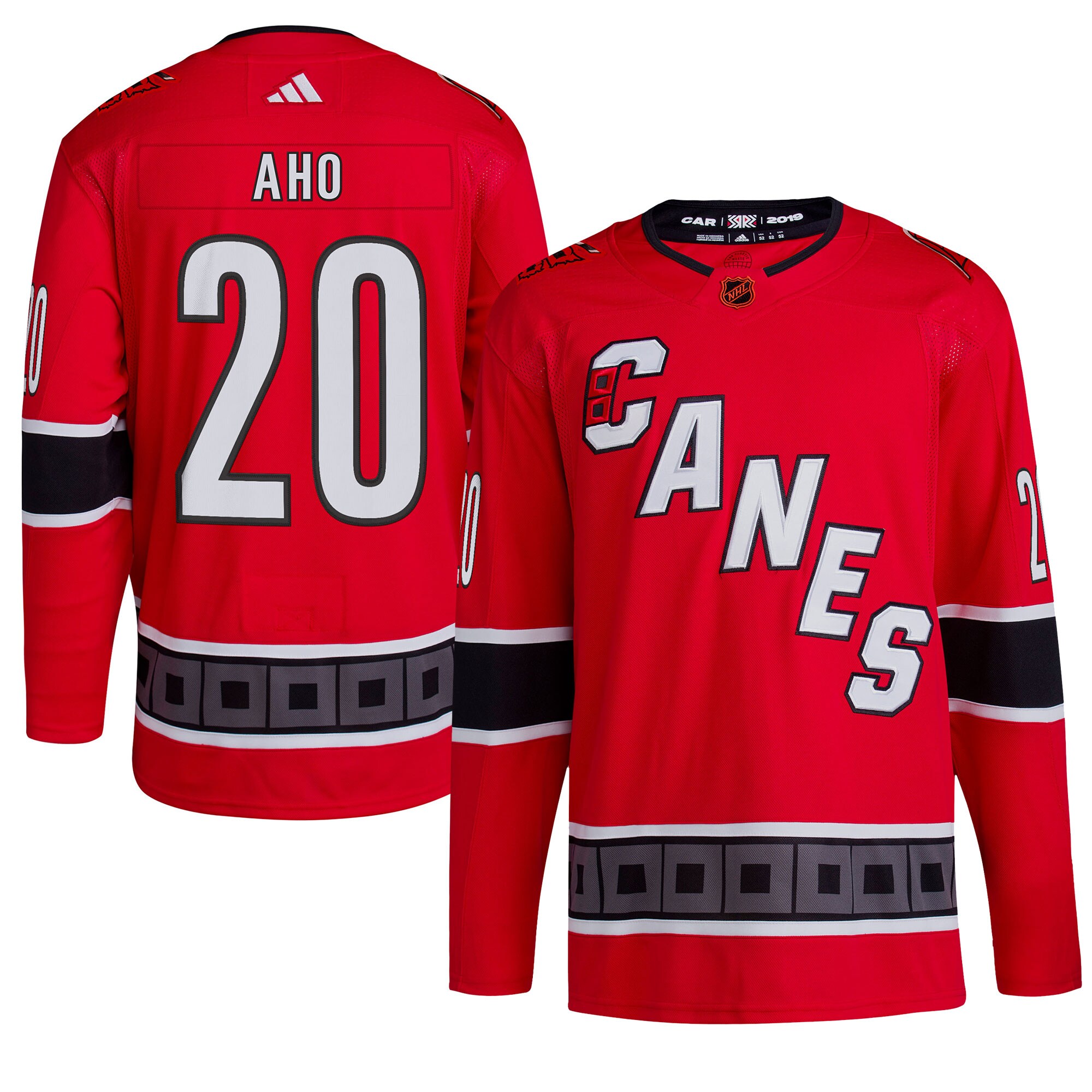 Sebastian Aho Carolina Hurricanes adidas Reverse Retro 2.0 Authentic Player Jersey - Red - vstockx