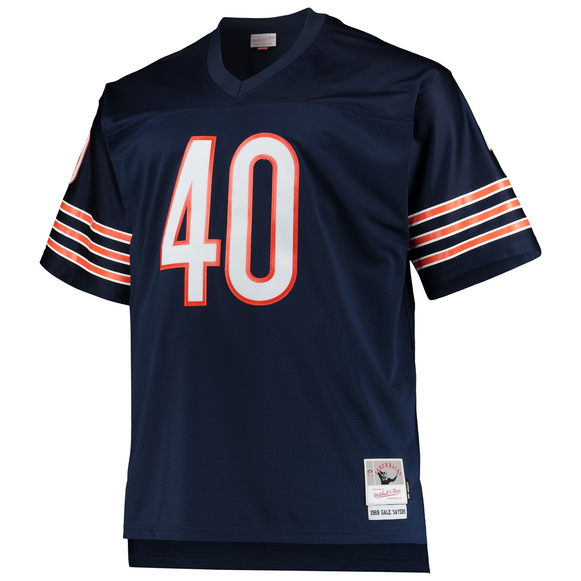 Gale Sayers Chicago Bears Mitchell & Ness Big & Tall 1969 Retired Player Replica Jersey - Navy - vstockx