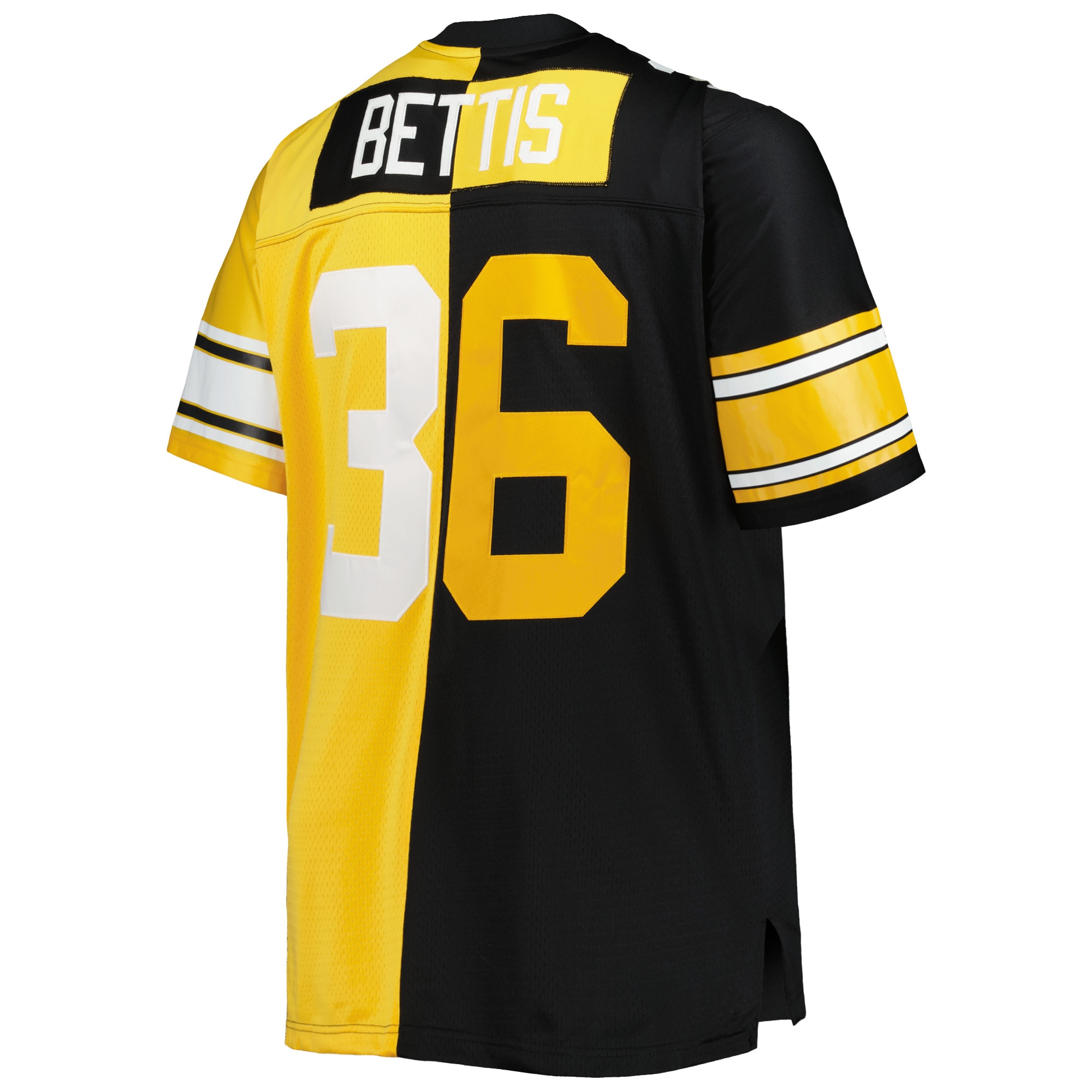 Jerome Bettis Pittsburgh Steelers Mitchell & Ness Big & Tall Split Legacy Retired Player Replica Jersey - Black/Gold - vstockx