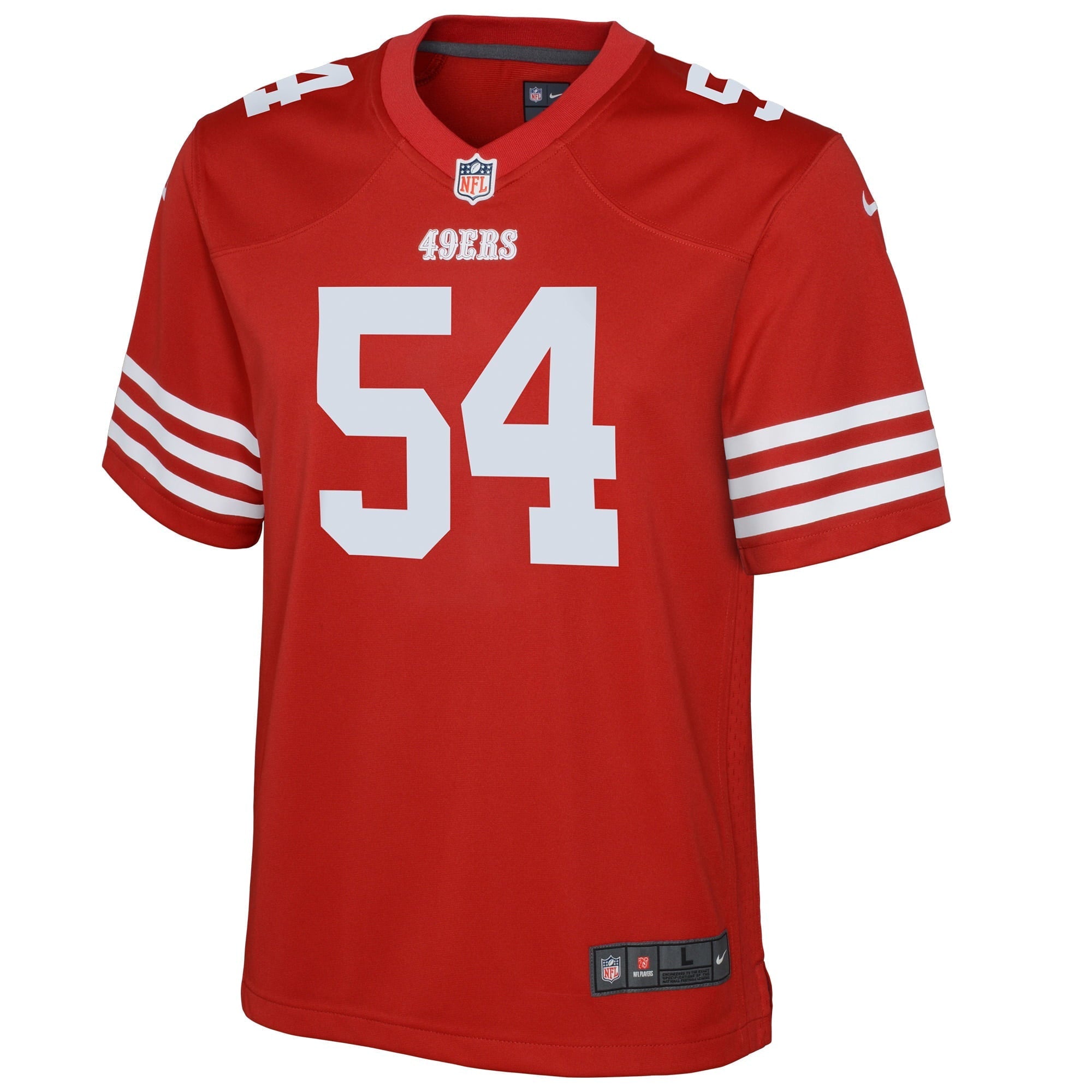 Youth Nike Fred Warner Scarlet San Francisco 49ers Game Jersey - vstockx
