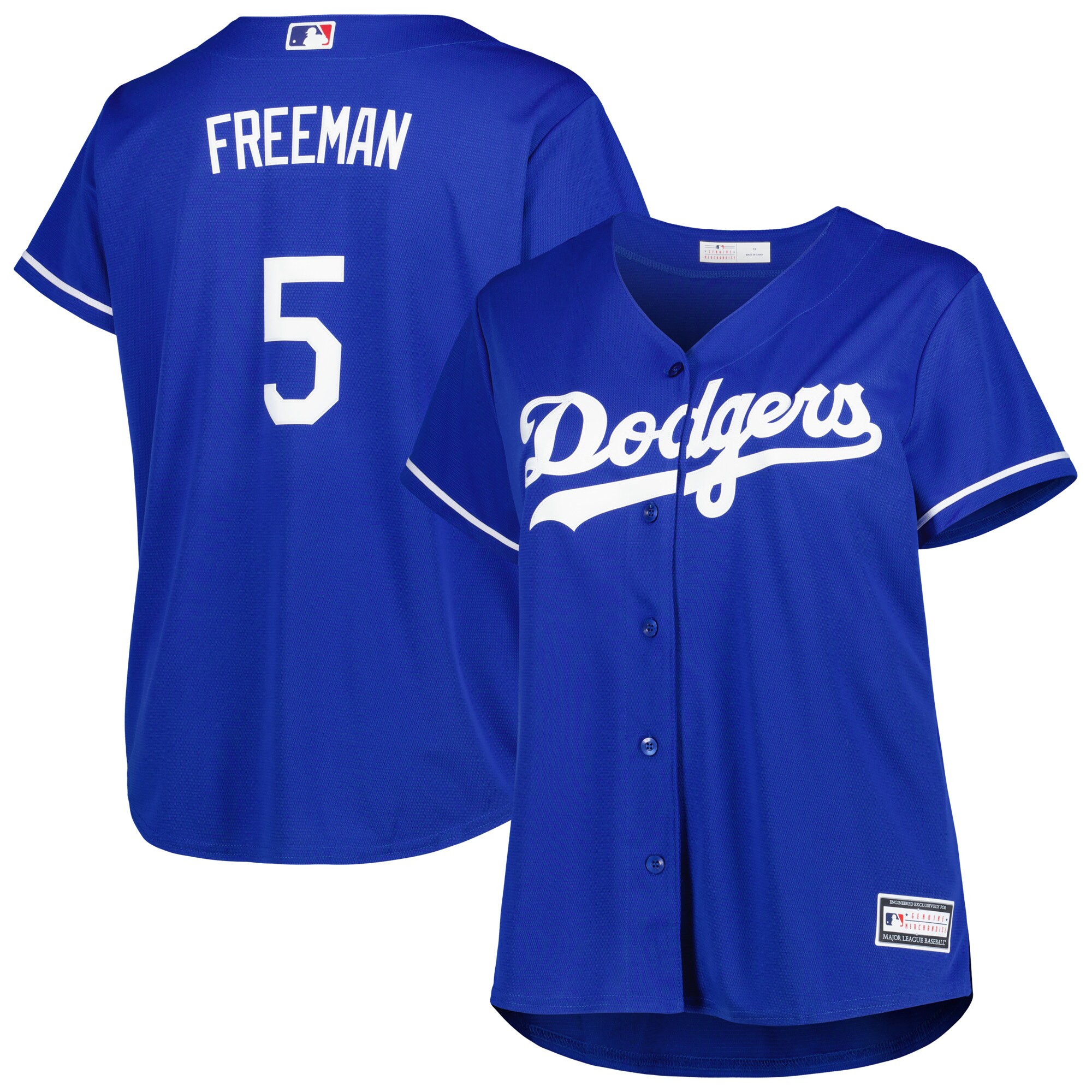 Freddie Freeman Los Angeles Dodgers Women's Plus Size Replica Player Jersey - Royal - vstockx