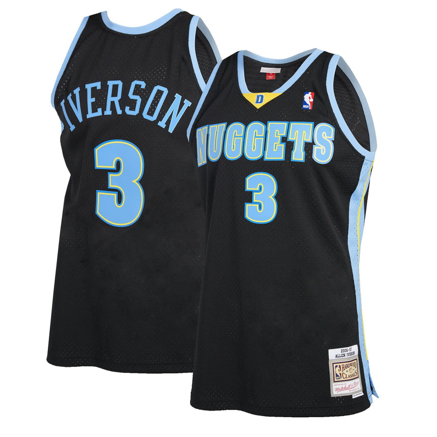 Men's Denver Nuggets Allen Iverson Mitchell & Ness Black 2006-2007 Hardwood Classics Reload 2.0 Swingman Jersey - vstockx