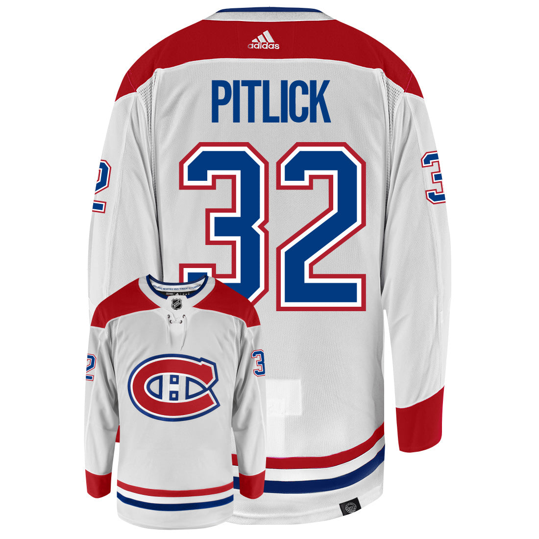 Rem Pitlick Montreal Canadiens Adidas Primegreen Authentic NHL Hockey Jersey - vstockx