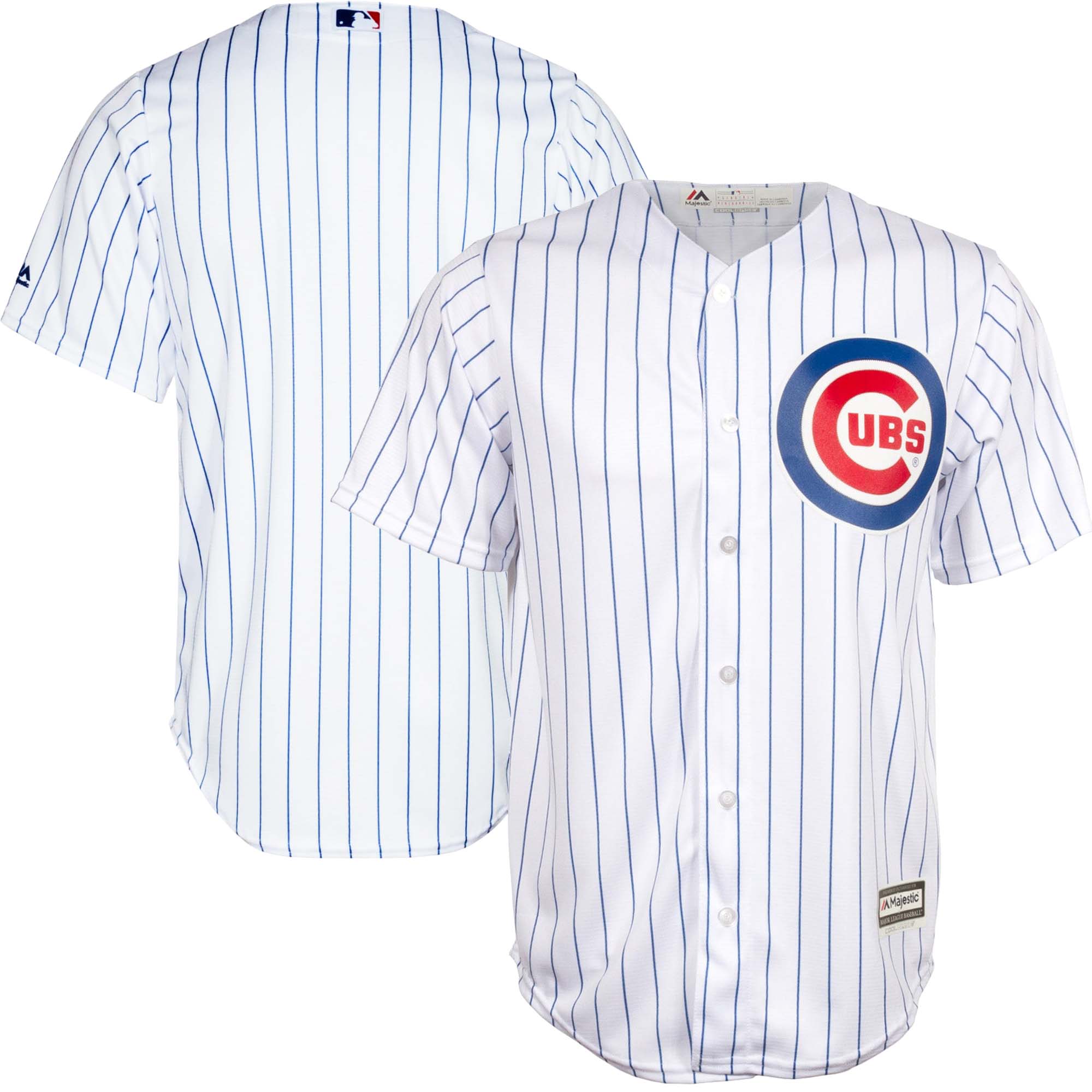 Chicago Cubs Men's Majestic Home Pinstripe Replica Jersey - vstockx