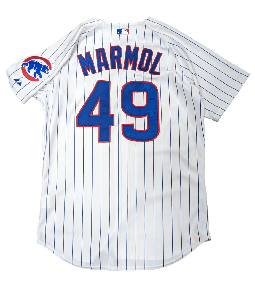 Mens Majestic Chicago Cubs Carlos Marmol Home White Authentic Jersey - vstockx
