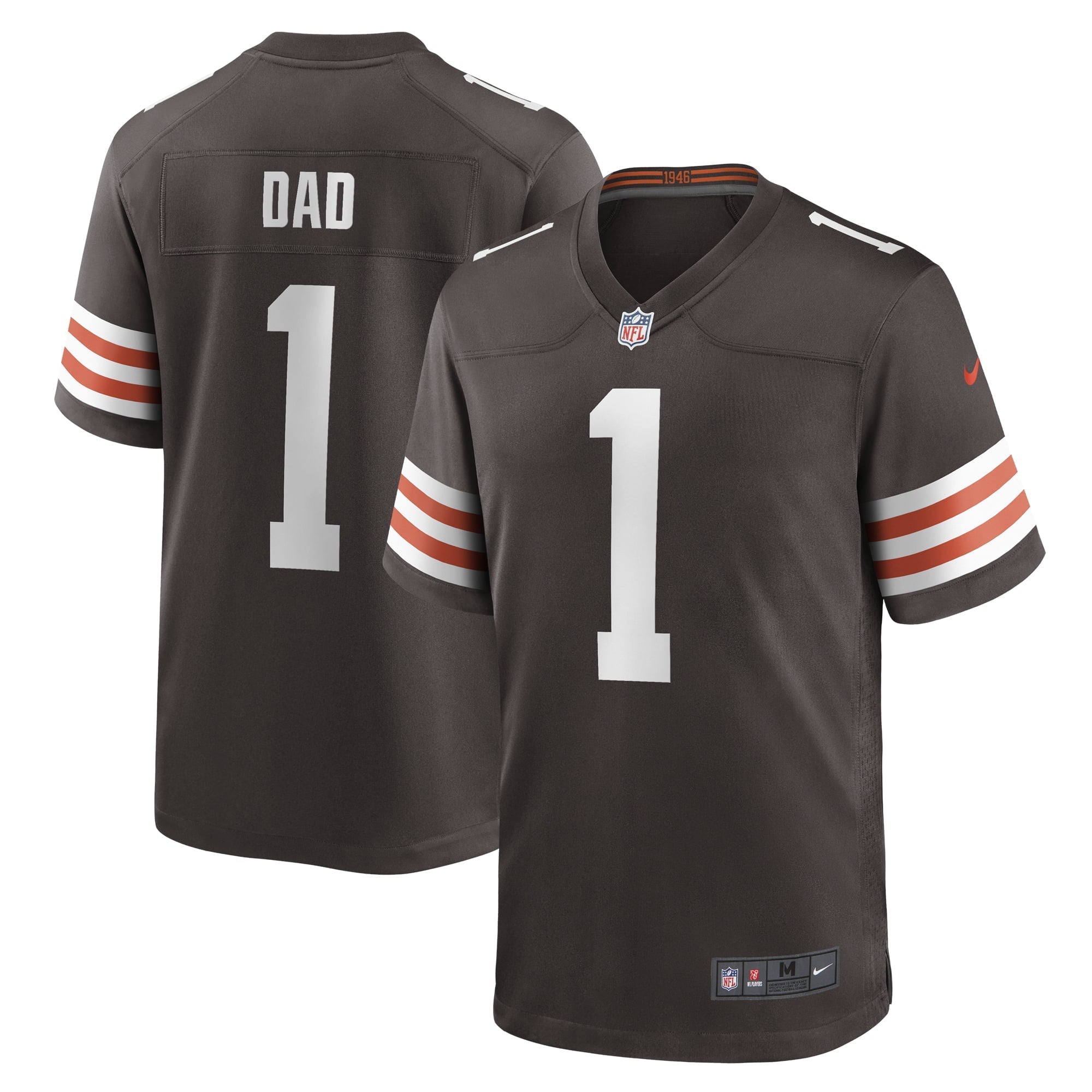 Men's Nike Number 1 Dad Brown Cleveland Browns Game Jersey - vstockx