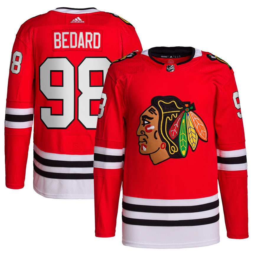 Men's Connor Bedard Chicago Blackhawks adidas Red Home Primegreen Authentic Pro Jersey - vstockx