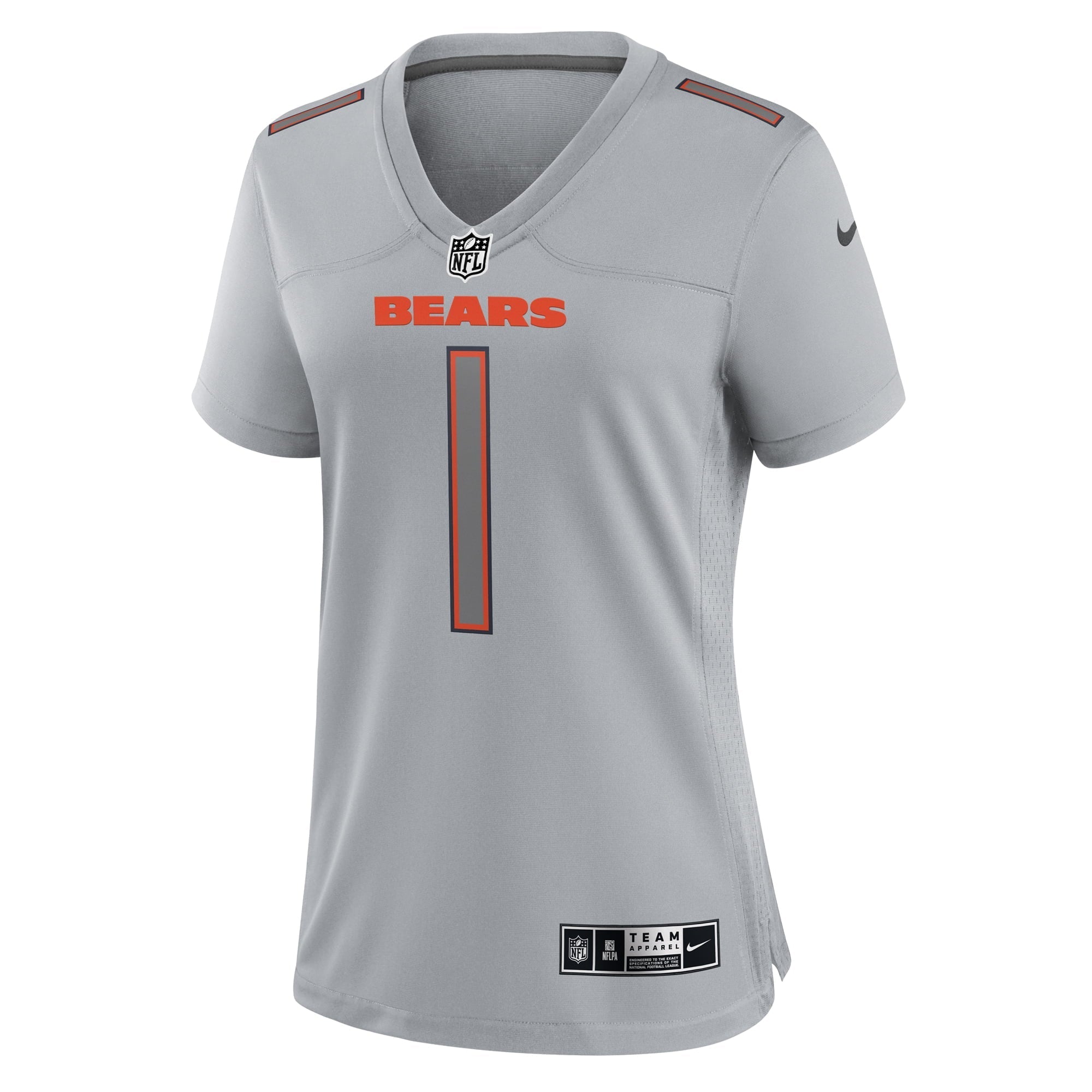 Women's Nike Justin Fields Gray Chicago Bears Atmosphere Fashion Game Jersey - vstockx