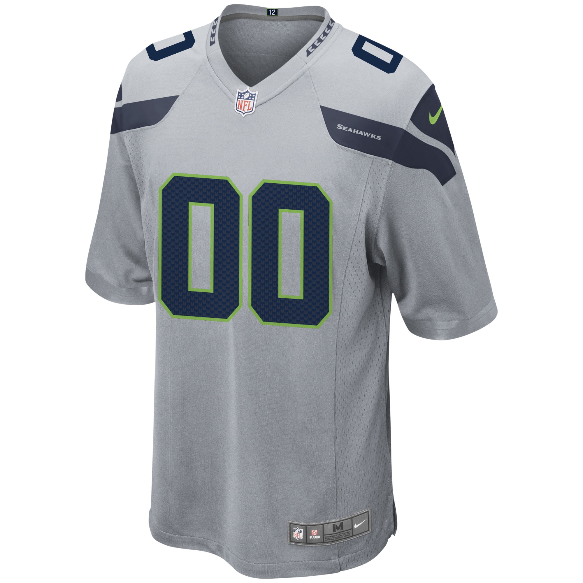 Seattle Seahawks Nike Alternate Custom Game Jersey - Gray - vstockx