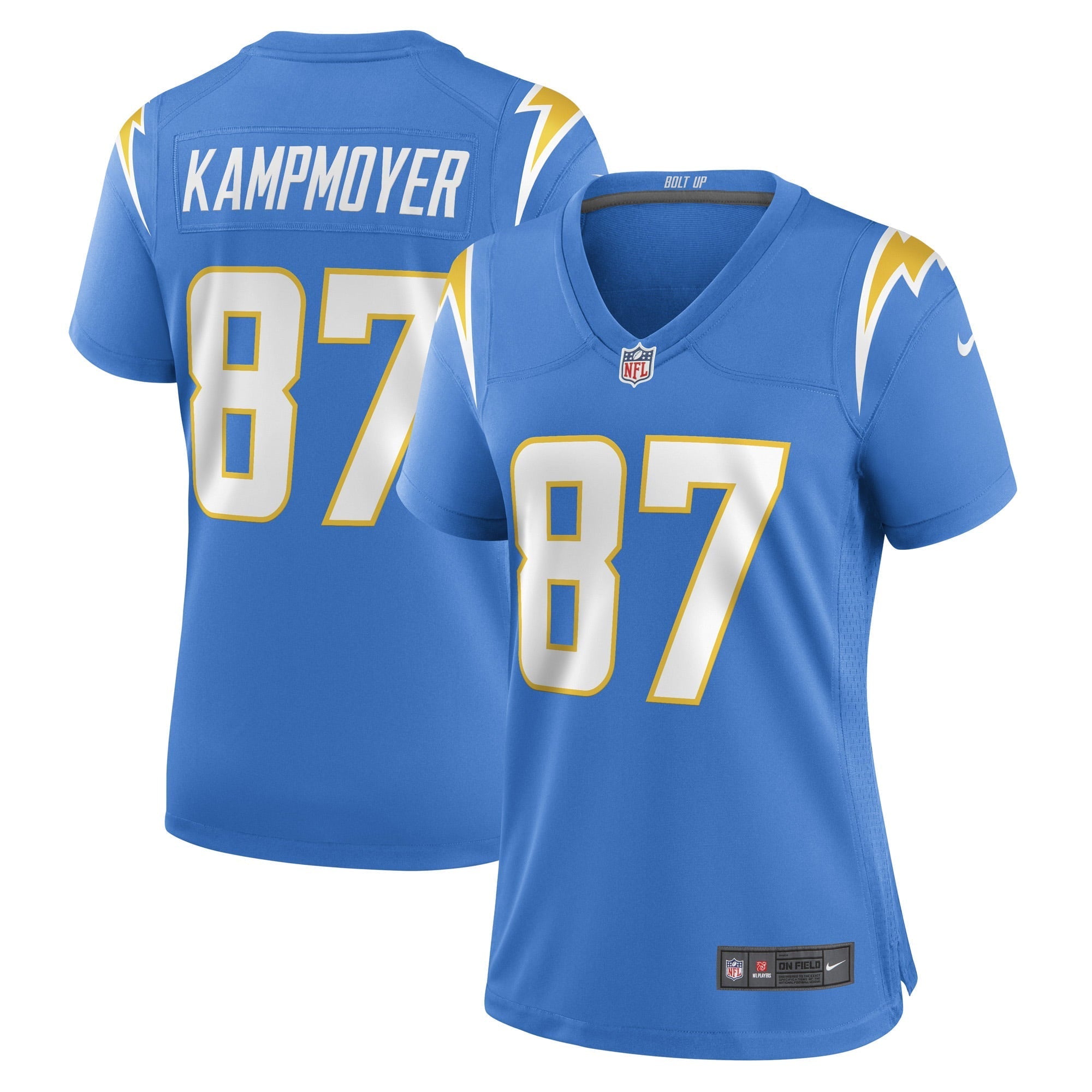 Women's Nike Hunter Kampmoyer Powder Blue Los Angeles Chargers Game Player Jersey - vstockx