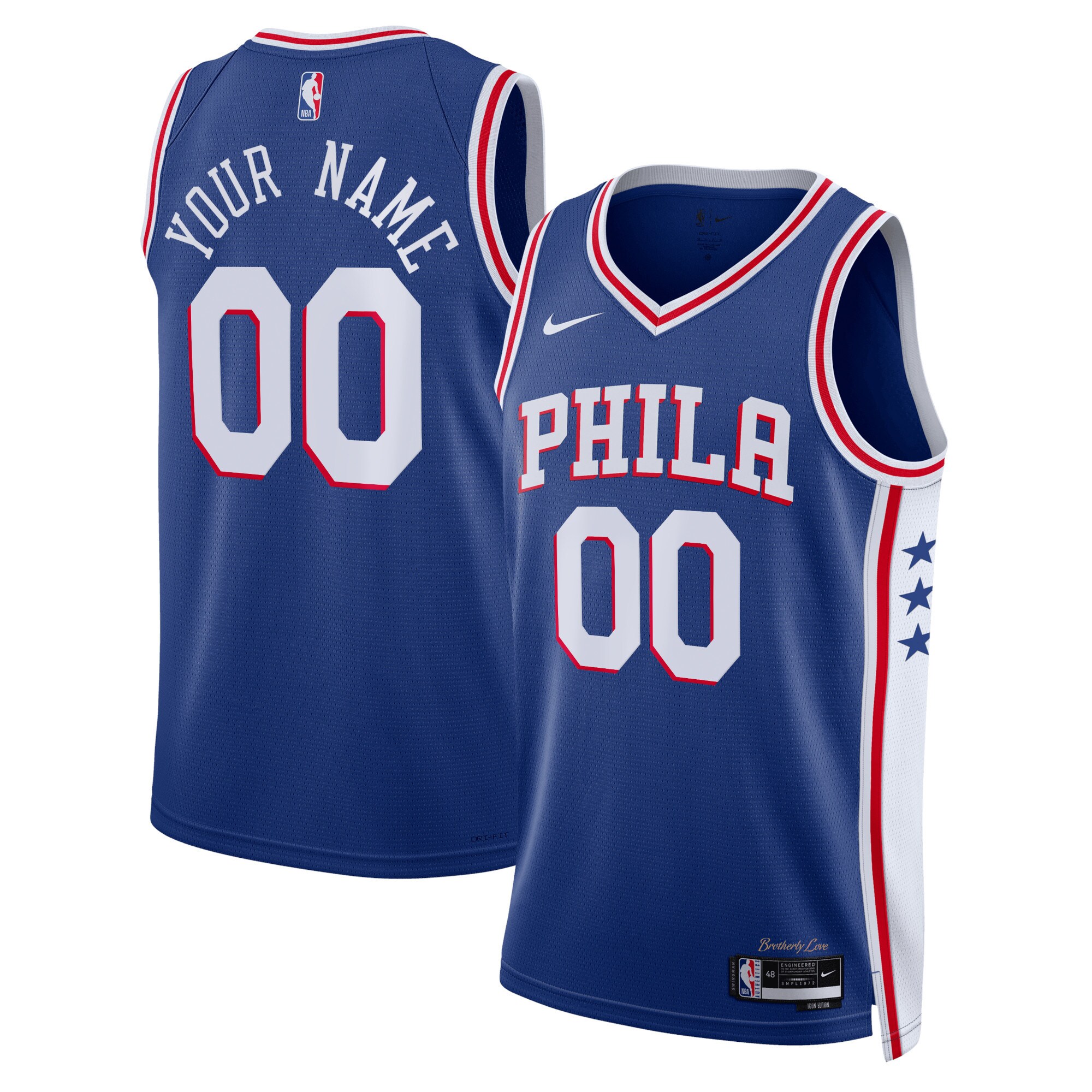 Philadelphia 76ers Nike Unisex 2022/23 Swingman Custom Jersey Royal - Icon Edition - vstockx