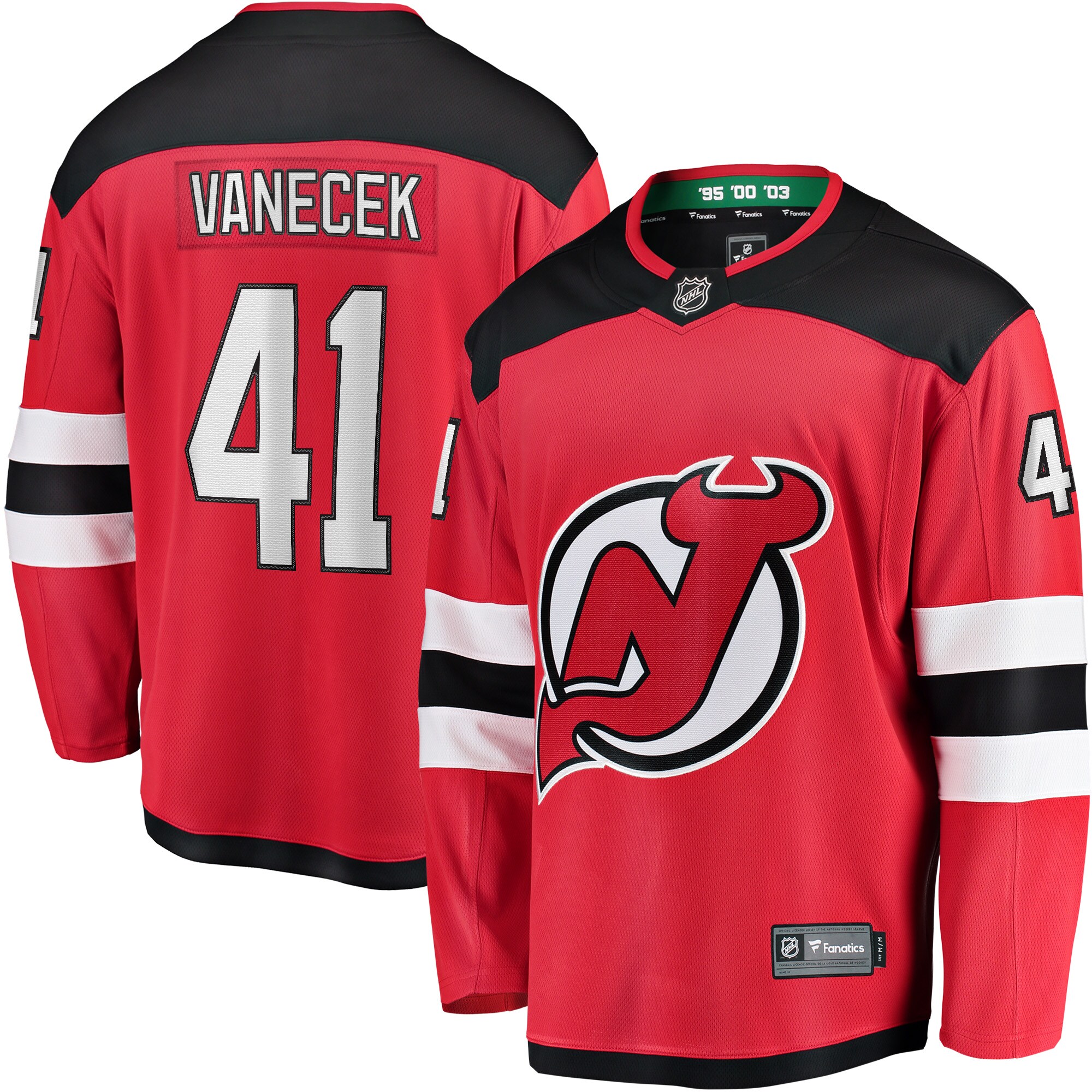 Vitek Vanecek New Jersey Devils Fanatics Branded Home Breakaway Player Jersey - Red - vstockx