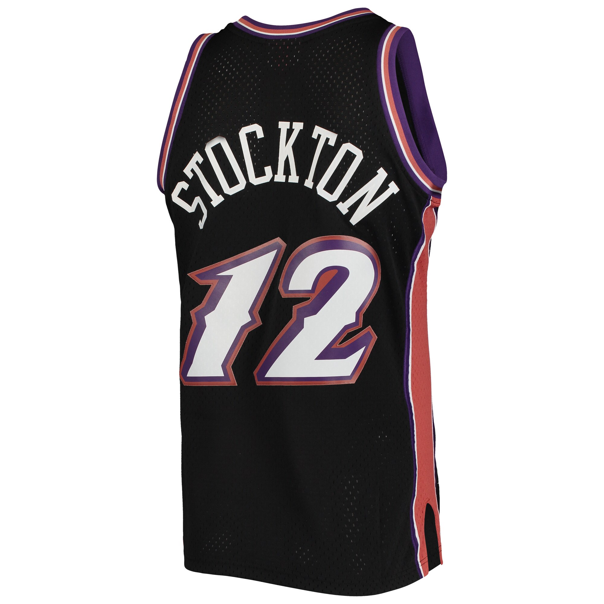 John Stockton Utah Jazz Mitchell & Ness Hardwood Classics Swingman Jersey - Black - vstockx