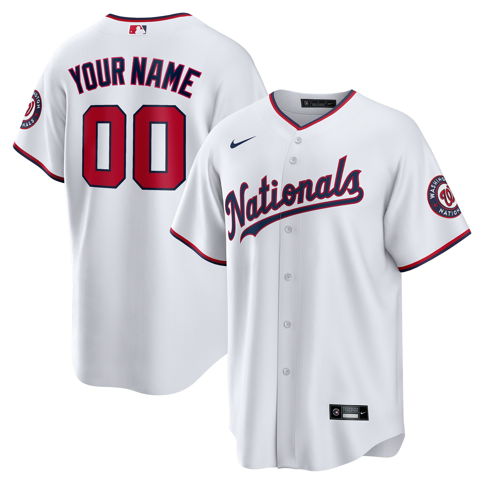 Washington Nationals Nike Replica Custom Jersey - White - vstockx
