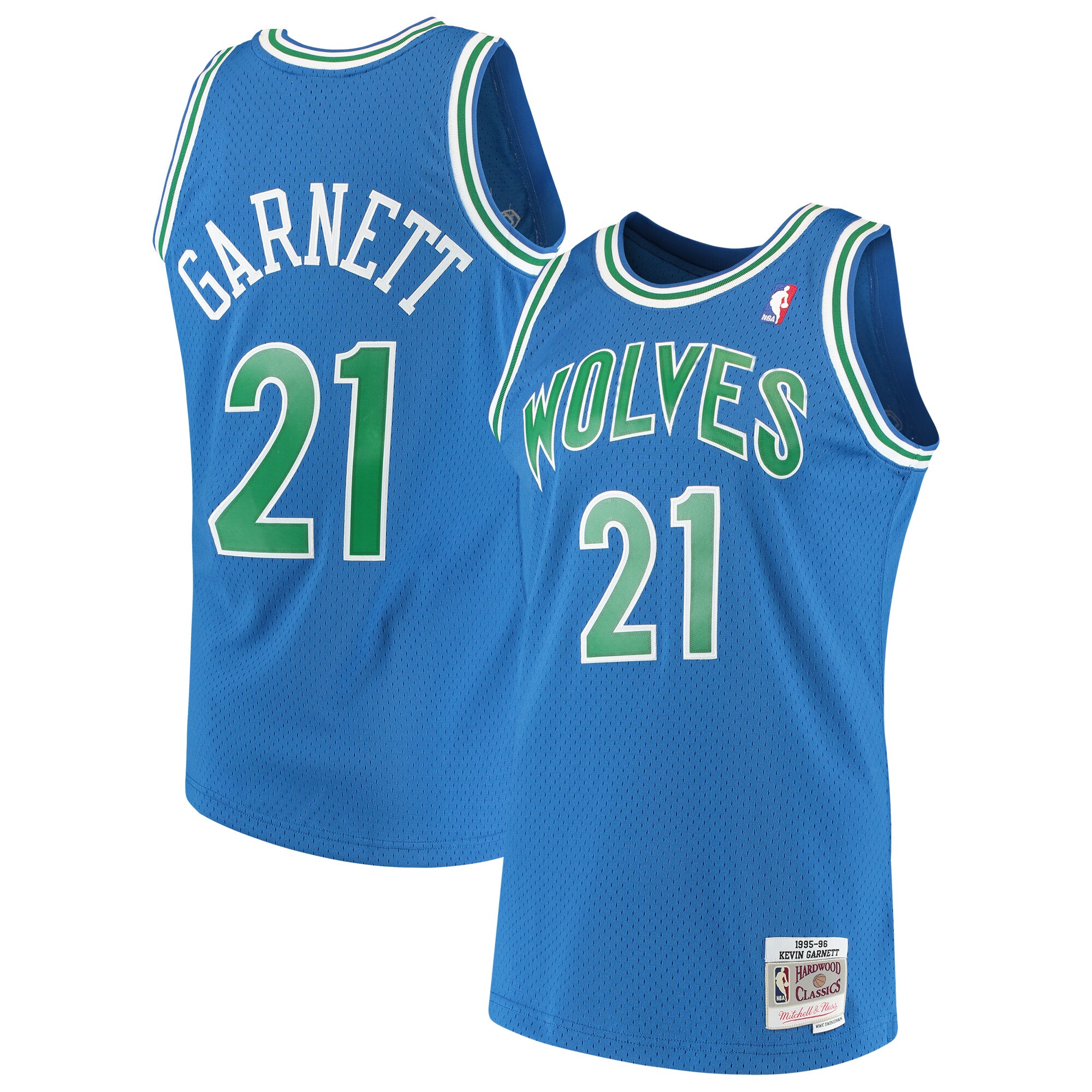 Kevin Garnett Minnesota Timberwolves Mitchell & Ness Hardwood Classics Swingman Jersey - Blue - vstockx