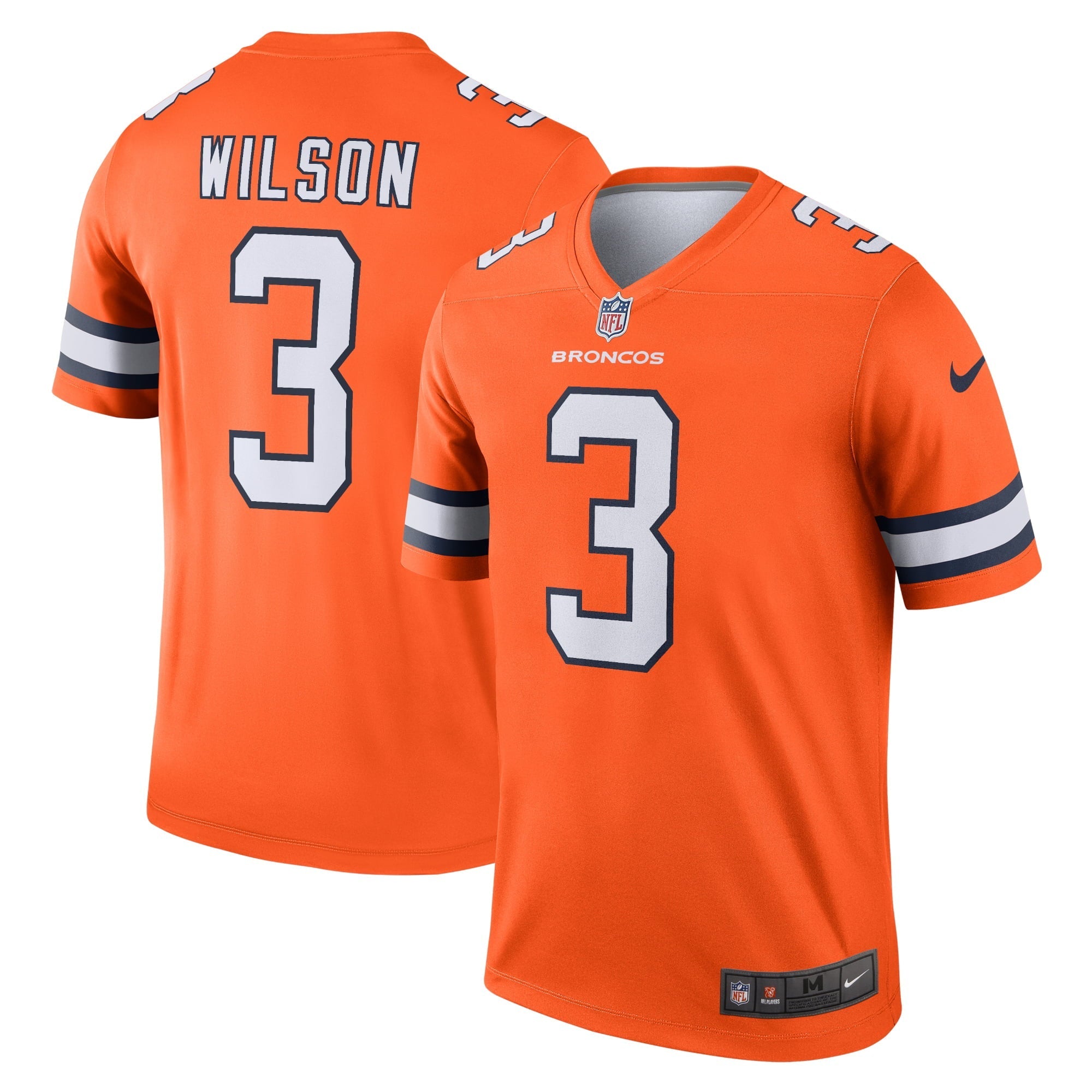 Men's Nike Russell Wilson Orange Denver Broncos Alternate Legend Jersey - vstockx