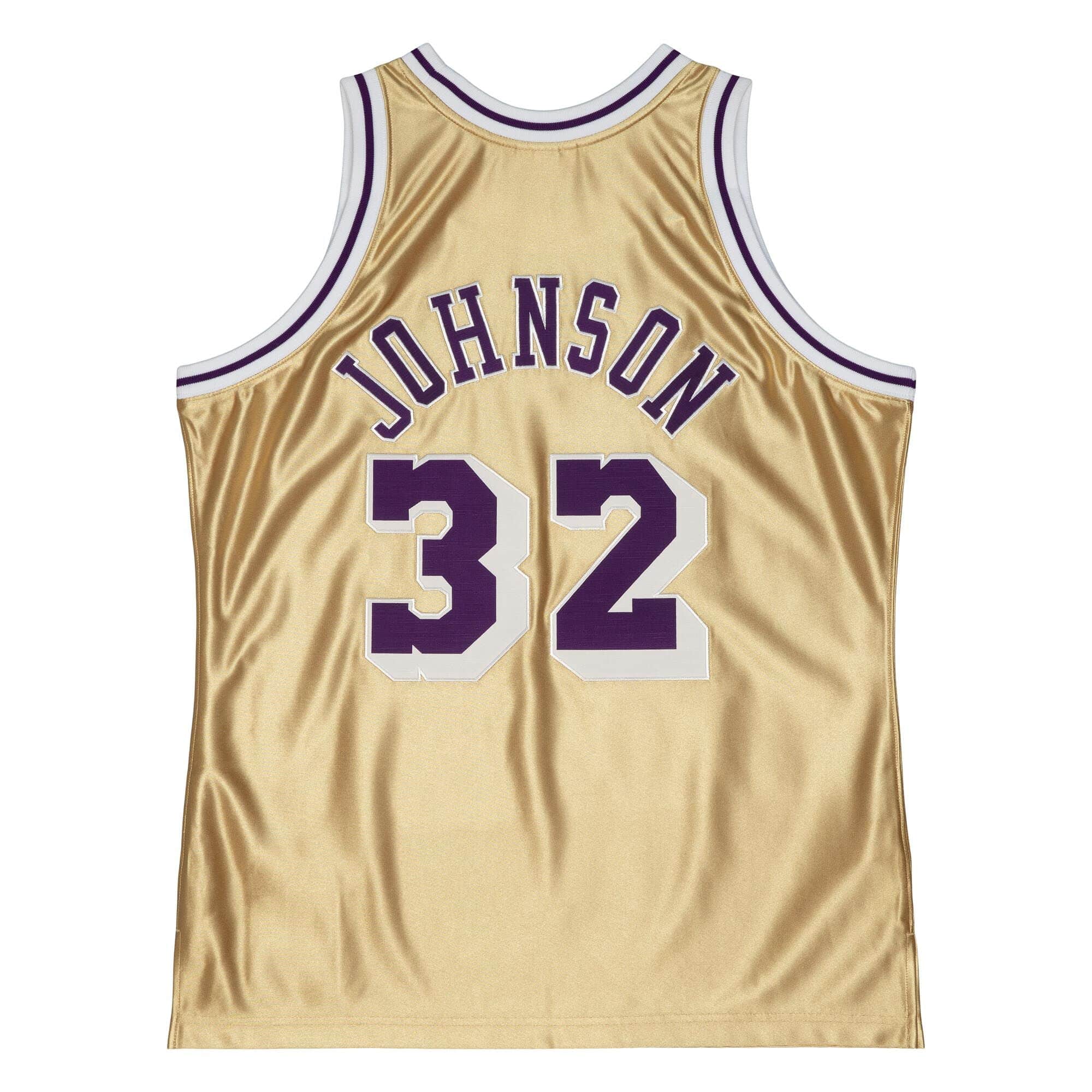 75th Anniversary Gold Swingman Magic Johnson Los Angeles Lakers 1984-85 Jersey - vstockx