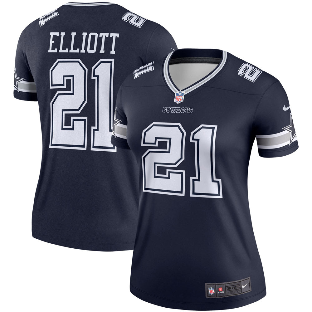 Women's Dallas Cowboys Ezekiel Elliott Legend Player Jersey Navy - vstockx