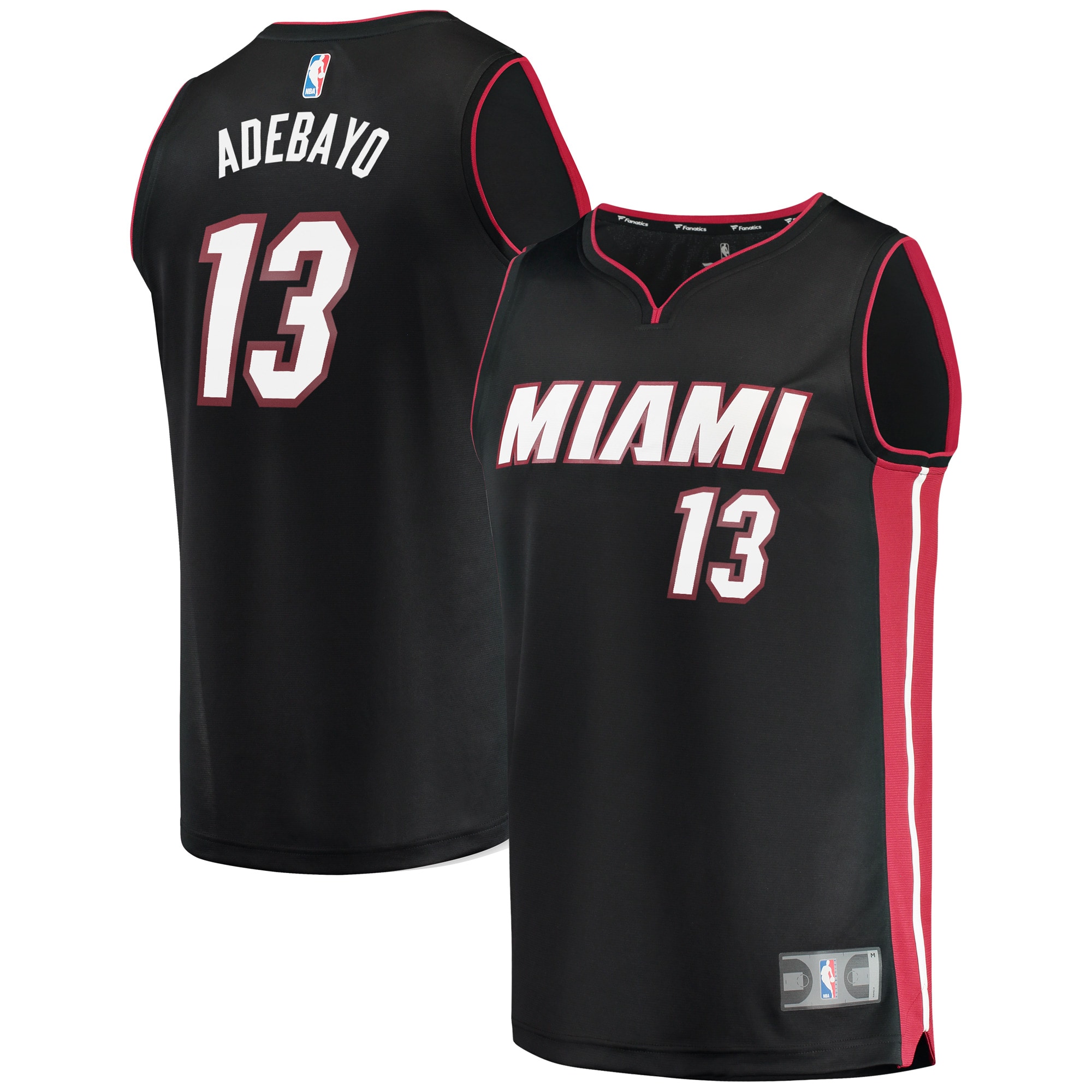 Bam Adebayo Miami Heat Fanatics Branded Fast Break Replica Player Jersey - Icon Edition - Black - vstockx