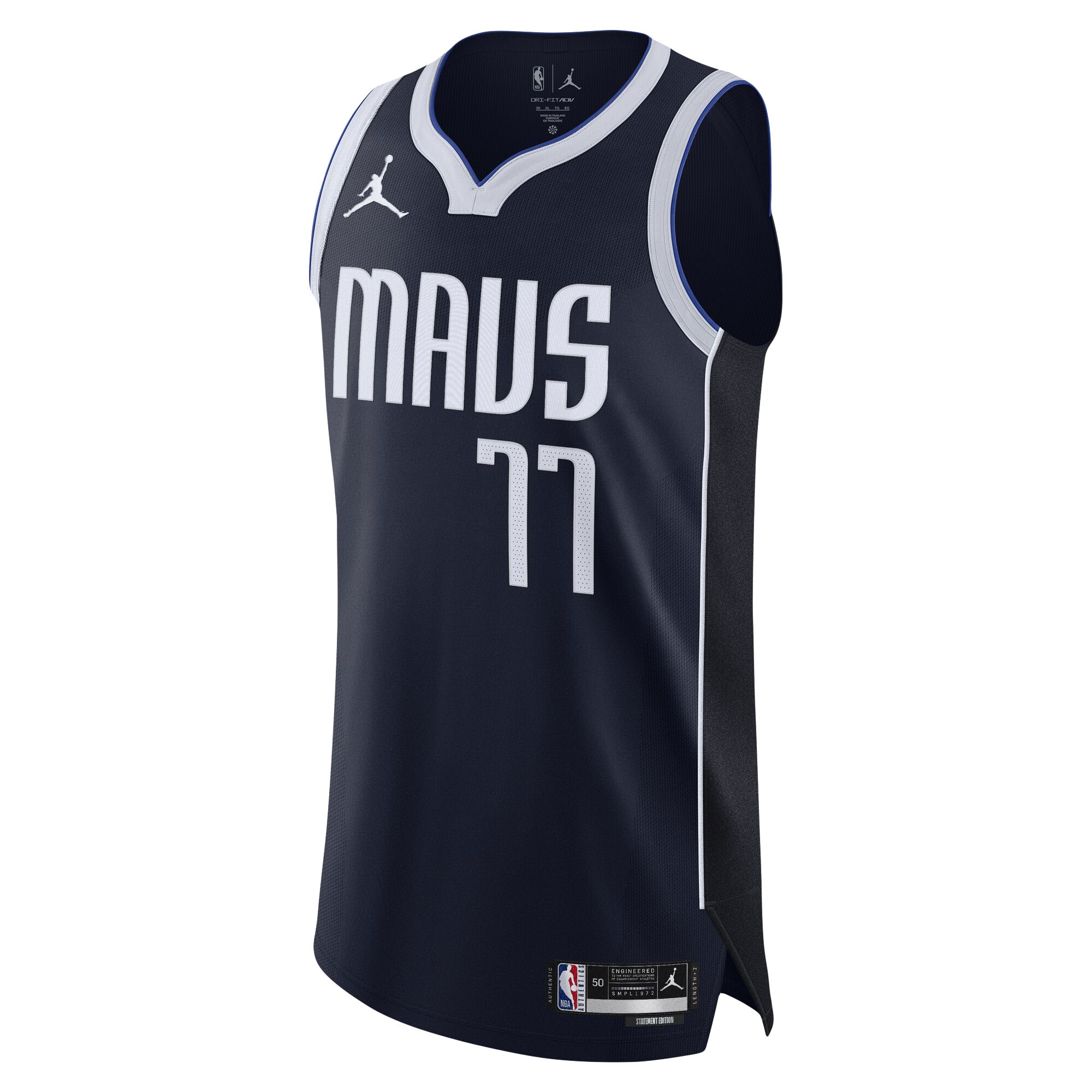 Luka Doncic Dallas Mavericks Jordans Brand Authentic Player Jersey - Statement Edition - Navy - vstockx