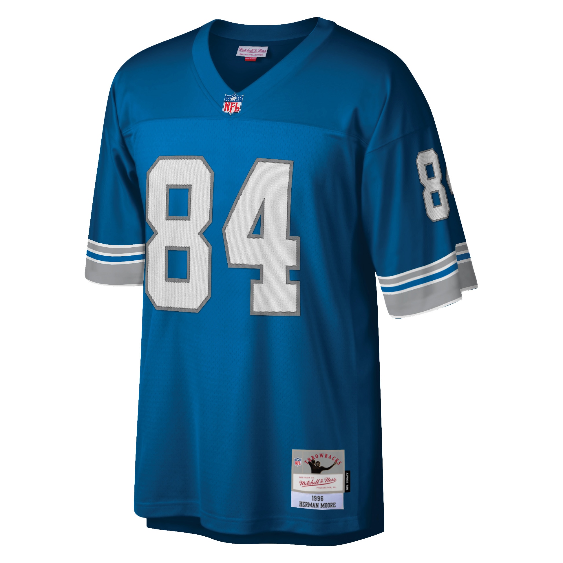 Herman Moore Detroit Lions Mitchell & Ness Retired Player Legacy Replica Jersey - Blue - vstockx