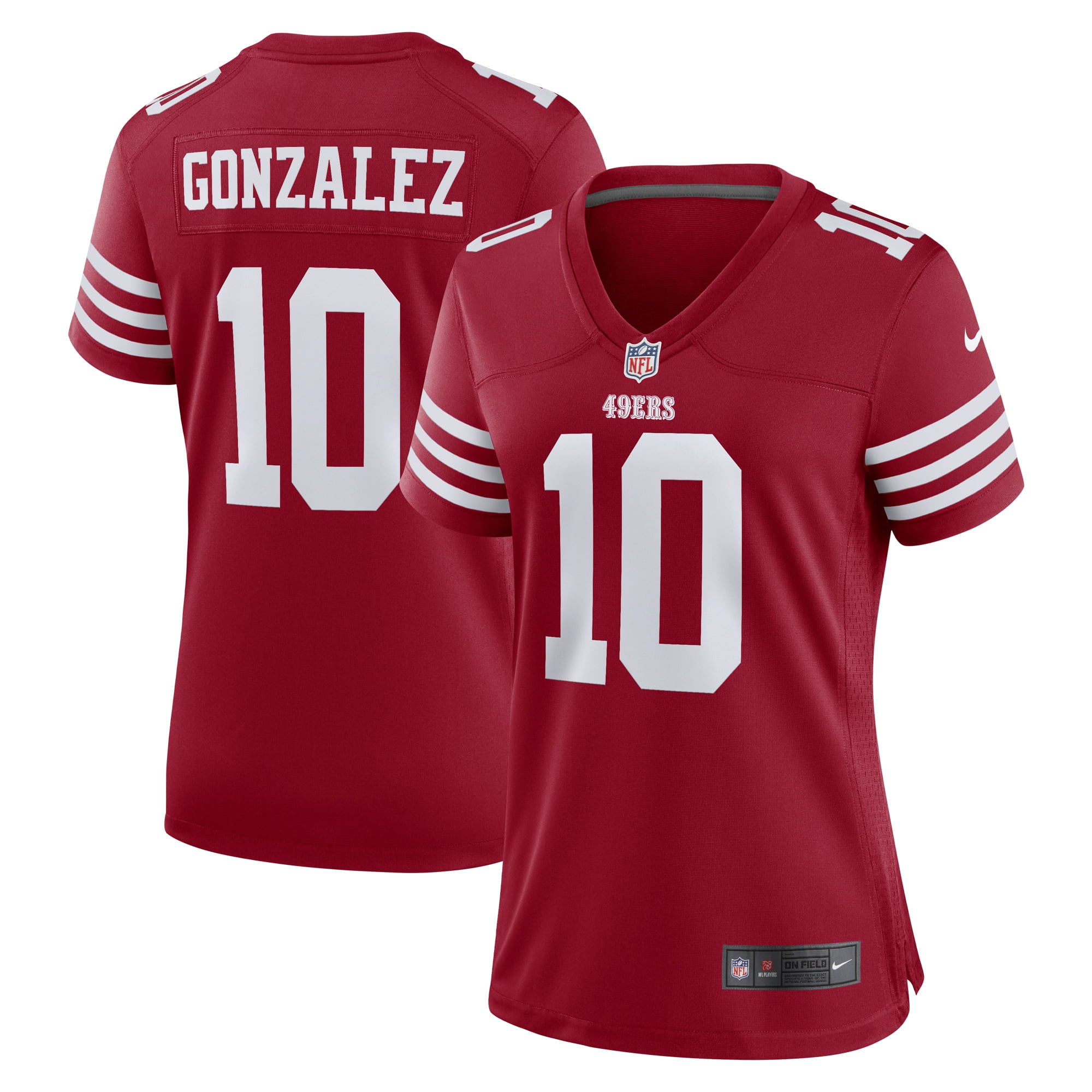 Women's Nike Zane Gonzalez Scarlet San Francisco 49ers Game Jersey - vstockx
