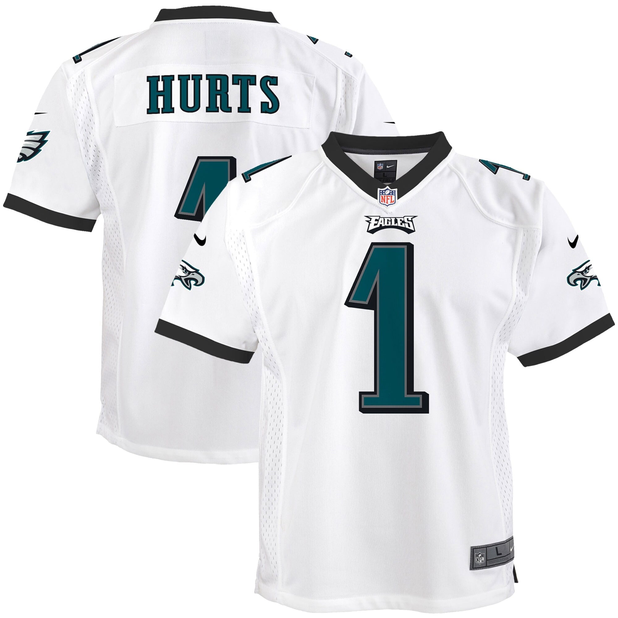 Youth Nike Jalen Hurts White Philadelphia Eagles Game Jersey - vstockx