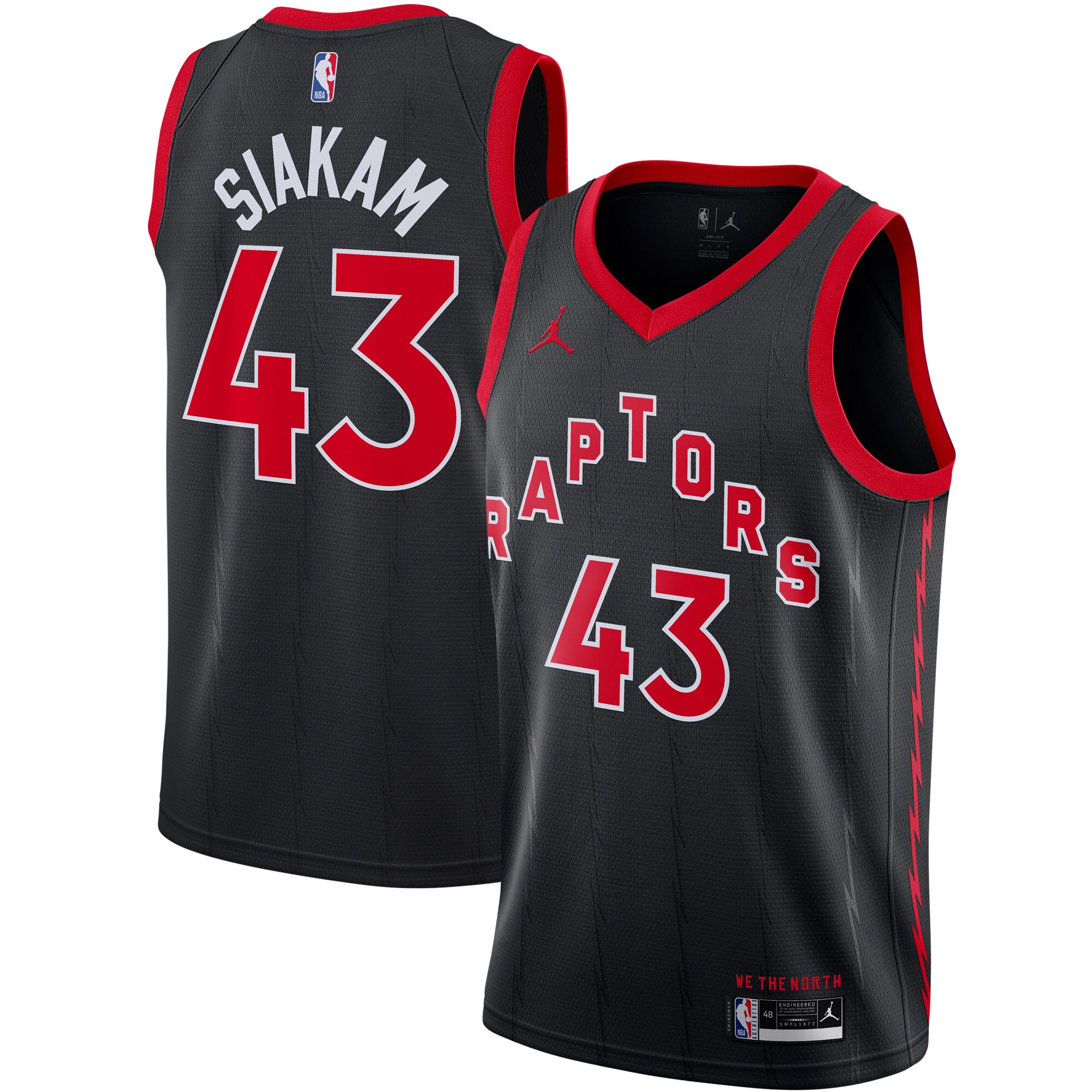 Pascal Siakam Toronto Raptors Jordans Brand 2020/21 Swingman Jersey - Statement Edition - Black - vstockx