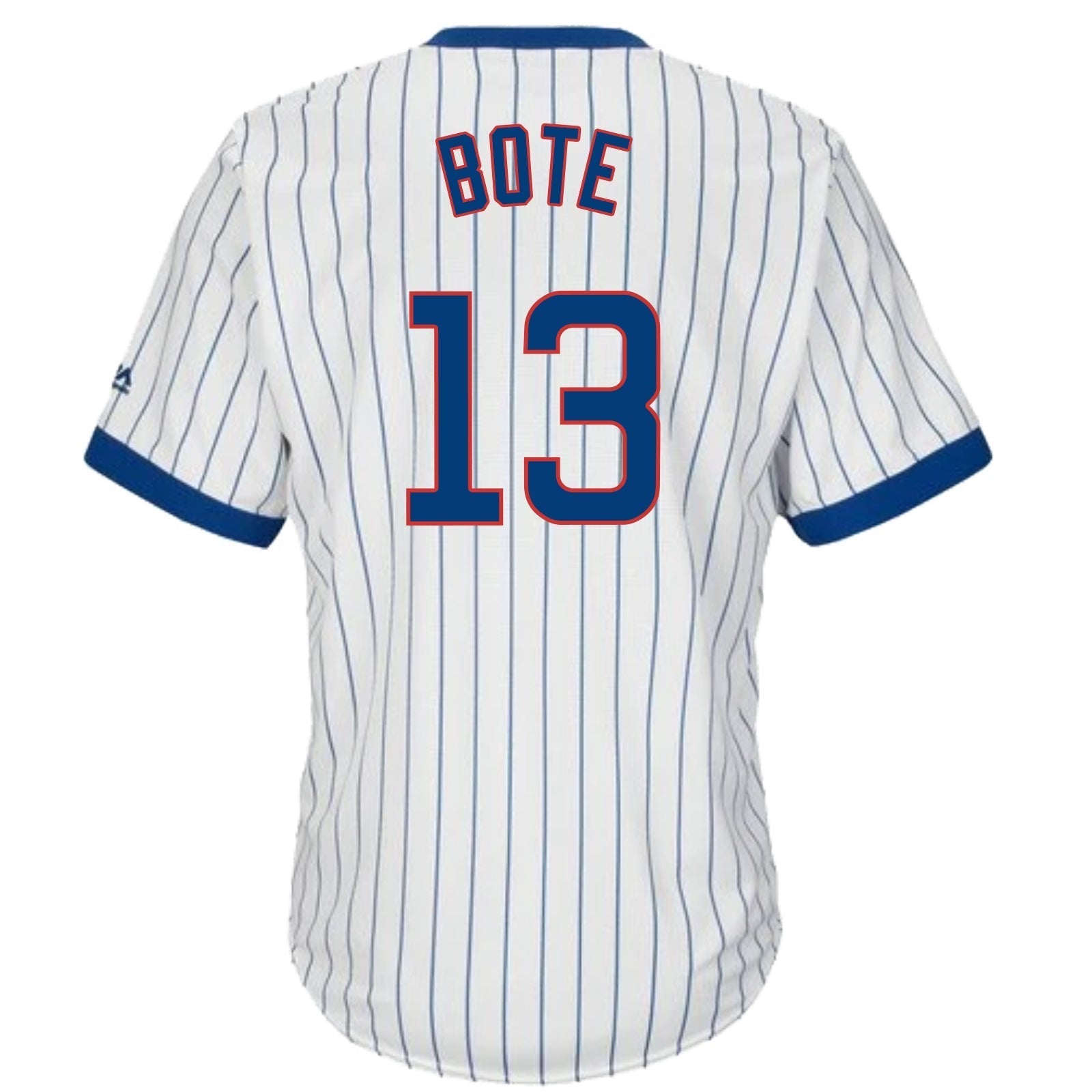 David Bote Chicago Cubs Cooperstown White Pinstripe V-Neck Home Men's Jersey - vstockx