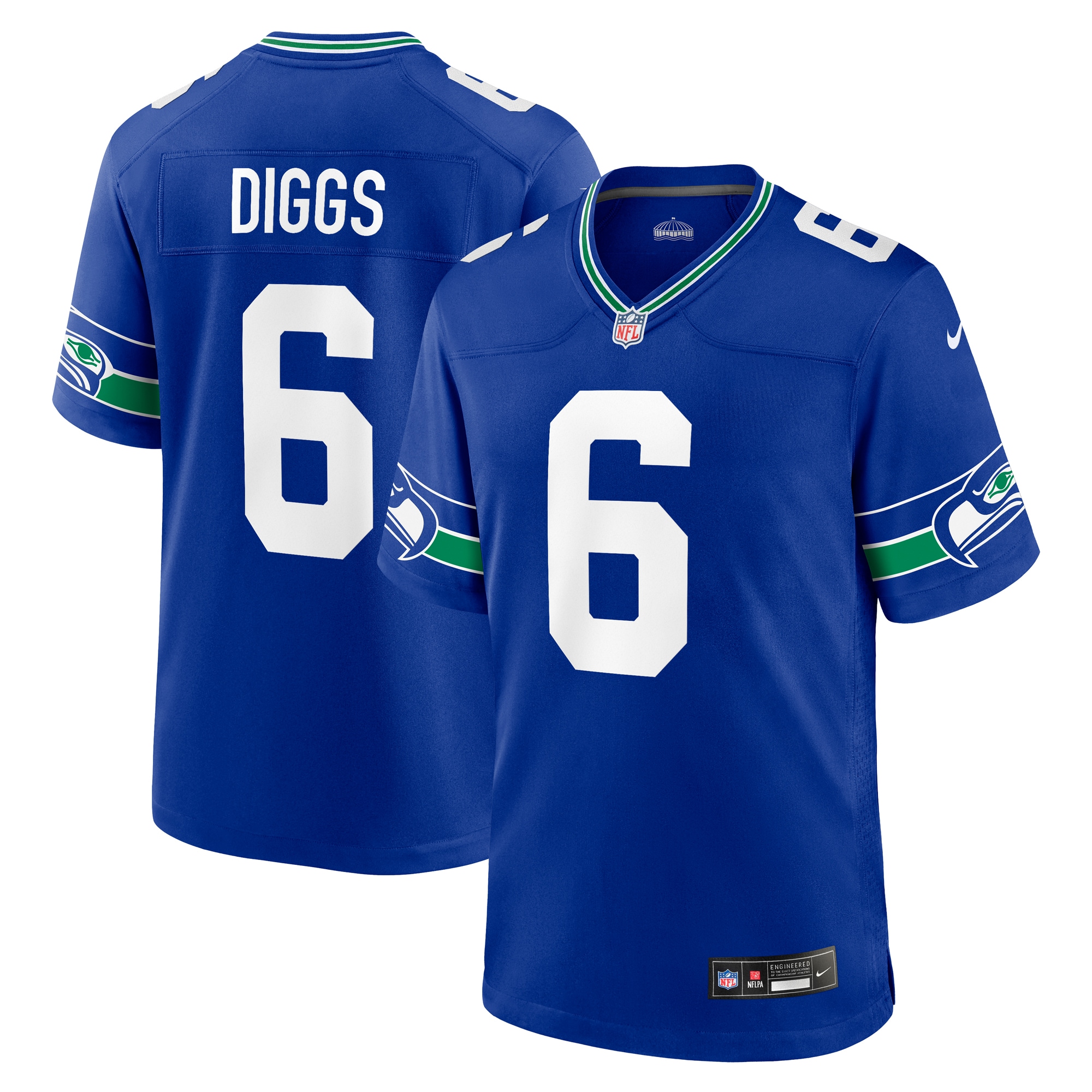 Quandre Diggs Seattle Seahawks Nike Throwback Player Game Jersey - Royal - vstockx