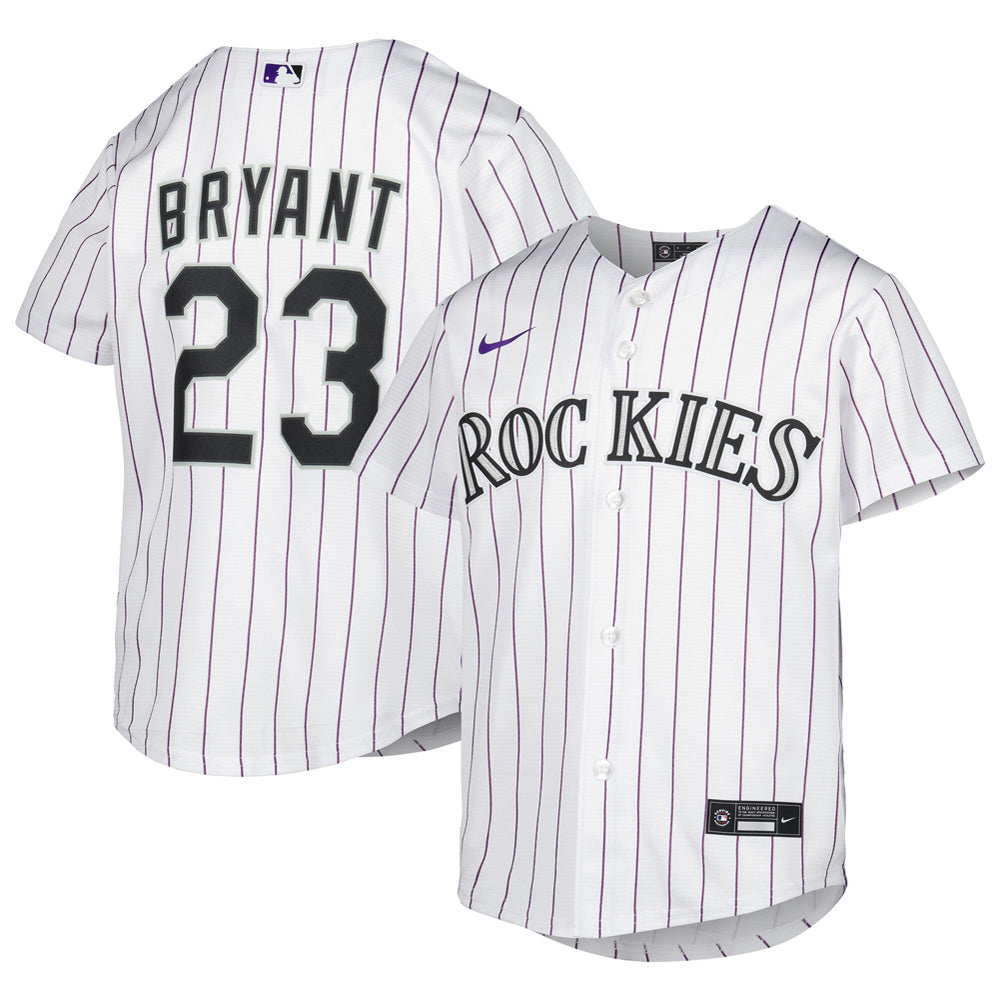 Youth Colorado Rockies Kris Bryant Home Player Jersey - White - vstockx