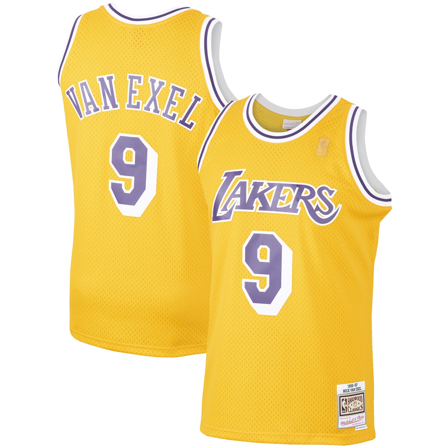Nick Van Exel Los Angeles Lakers Mitchell & Ness Hardwood Classics Swingman Jersey - Gold - vstockx
