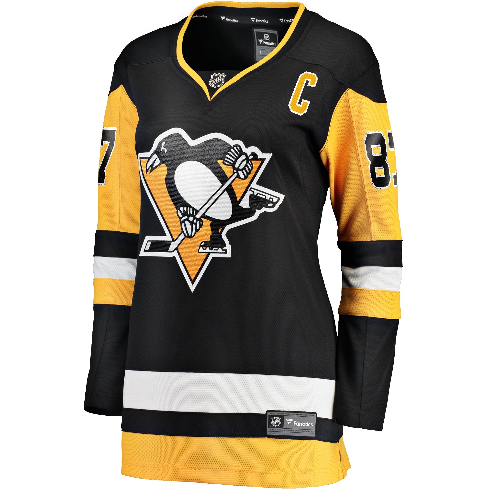Women's Fanatics Branded Sidney Crosby Black Pittsburgh Penguins Captain Patch Home Breakaway Jersey - vstockx