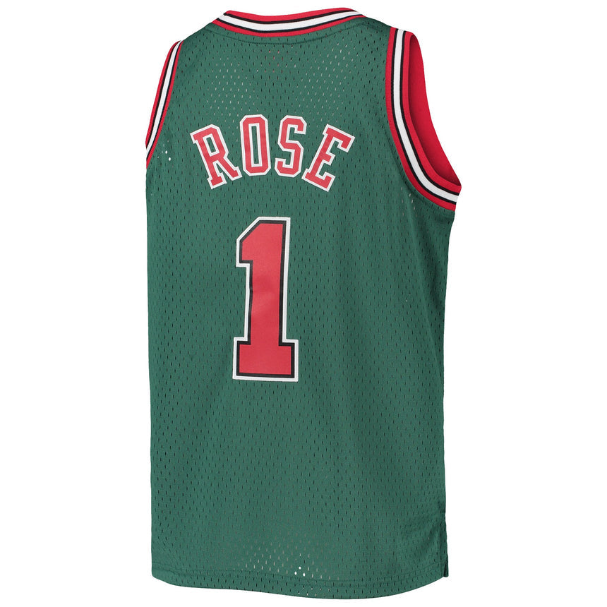 Youth Chicago Bulls Derrick Rose Mitchell & Ness Dark Green Hardwood Classics Swingman Jersey - vstockx