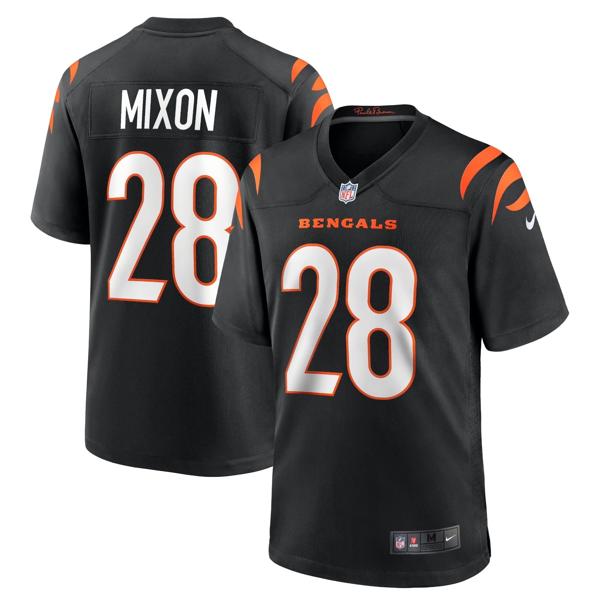 Men's Nike Joe Mixon Black Cincinnati Bengals Player Game Jersey - vstockx