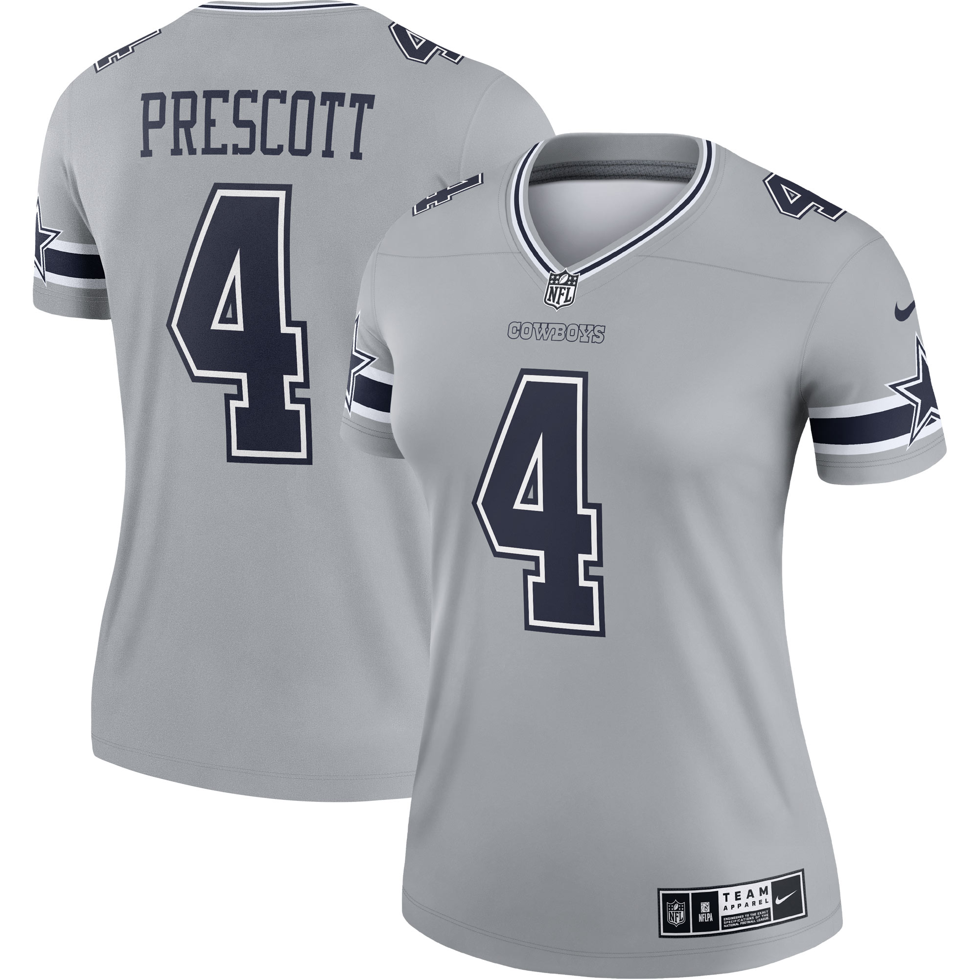 Dak Prescott Dallas Cowboys Nike Women's Inverted Legend Jersey - Gray - vstockx