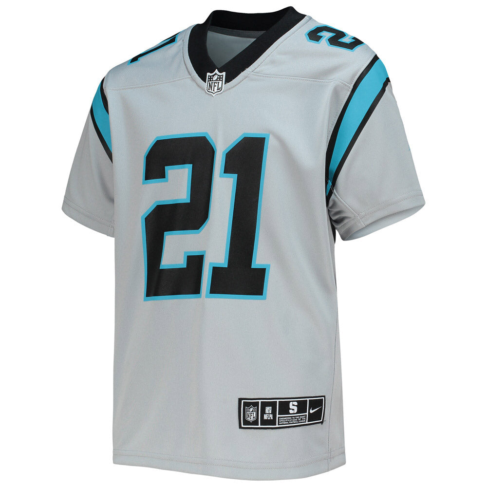 Youth Carolina Panthers Jeremy Chinn Inverted Team Game Jersey Silver - vstockx