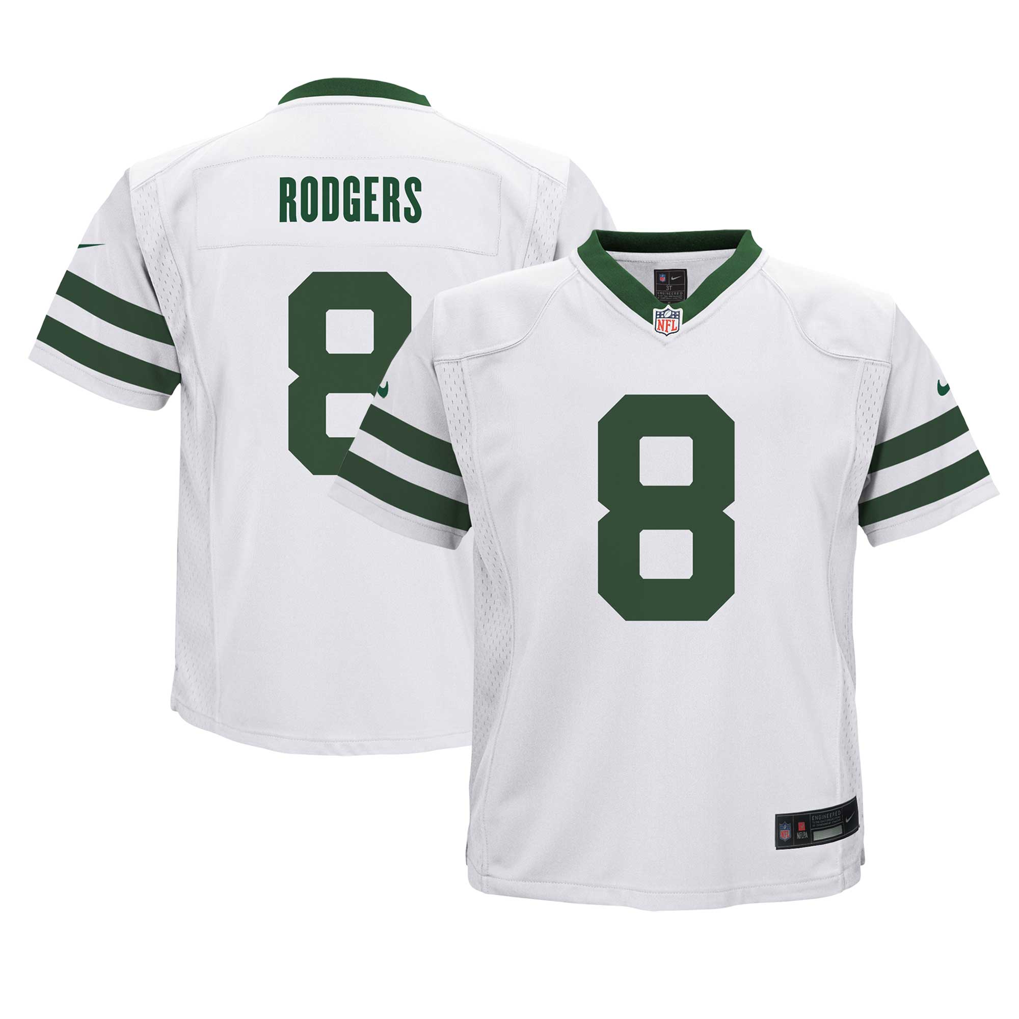 Aaron Rodgers New York Jets Nike Preschool Alternate Game Jersey - White - vstockx