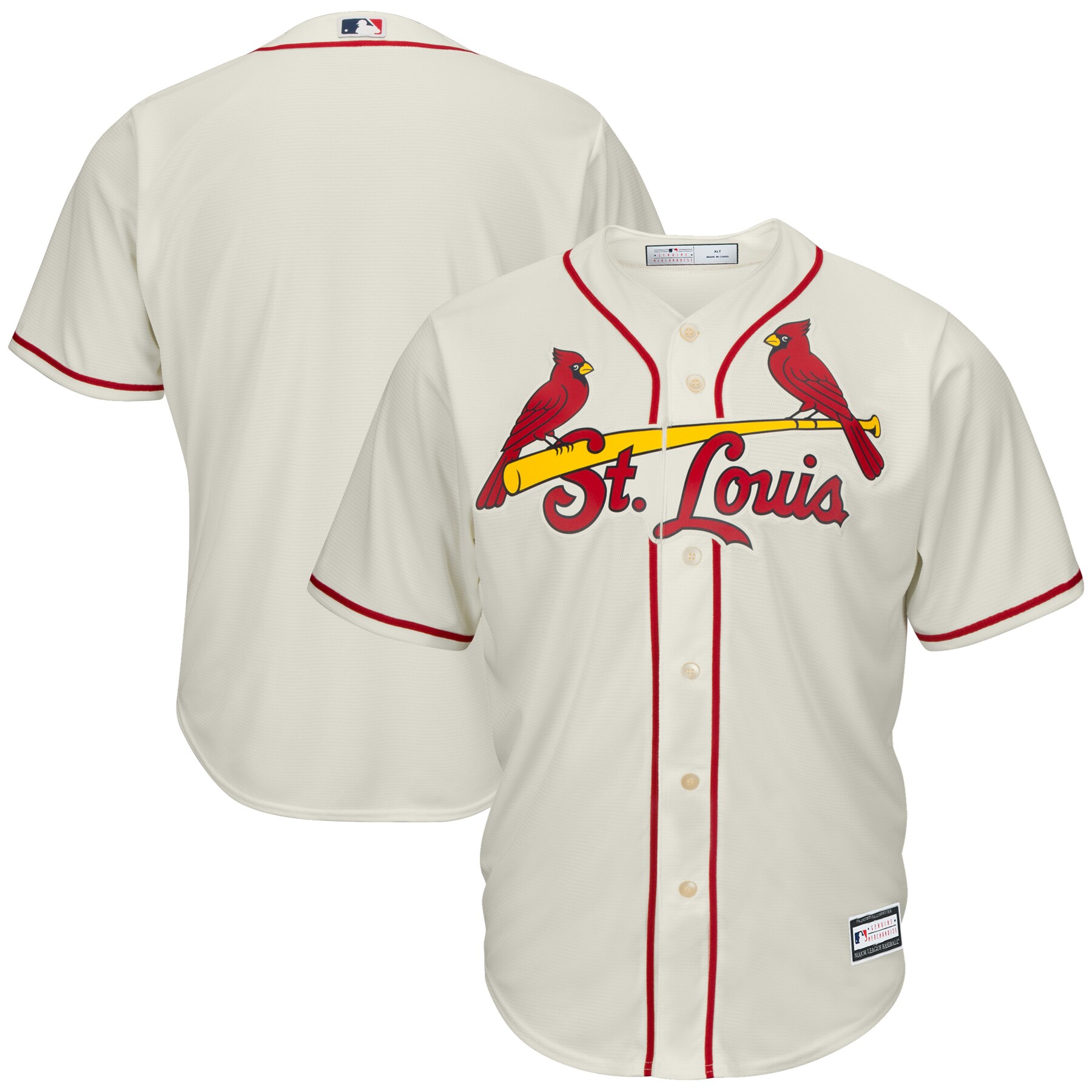 St. Louis Cardinals Big & Tall Replica Team Jersey - Cream - vstockx
